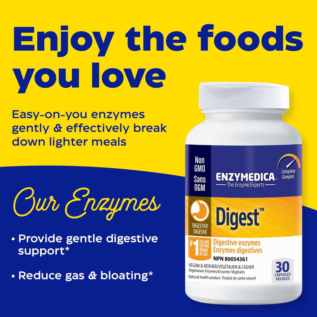 Enzymedica - Digest, Complete Digestive Enzyme Formula, 30 Capsules