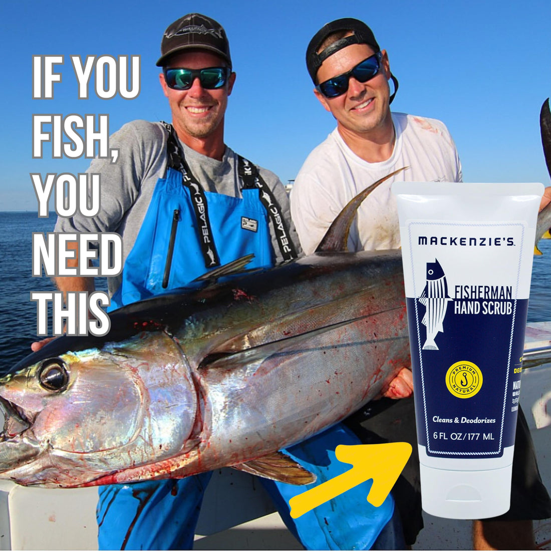 MacKenzie's Fisherman Hand Scrub - Gifts for Men - Gifts for Fisherman - Gifts for Cooks - Gifts for Gardeners - Cleansing & Deodorizing Hand Cleaner - 6 oz.