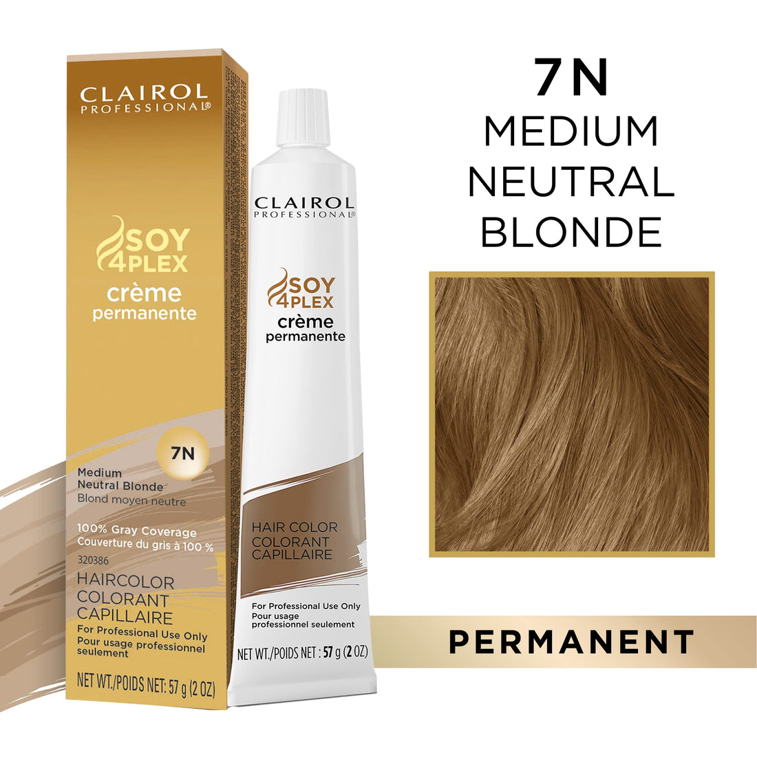 Clairol Permanent Crme, 7n Med Neutral Blonde, 2 oz.
