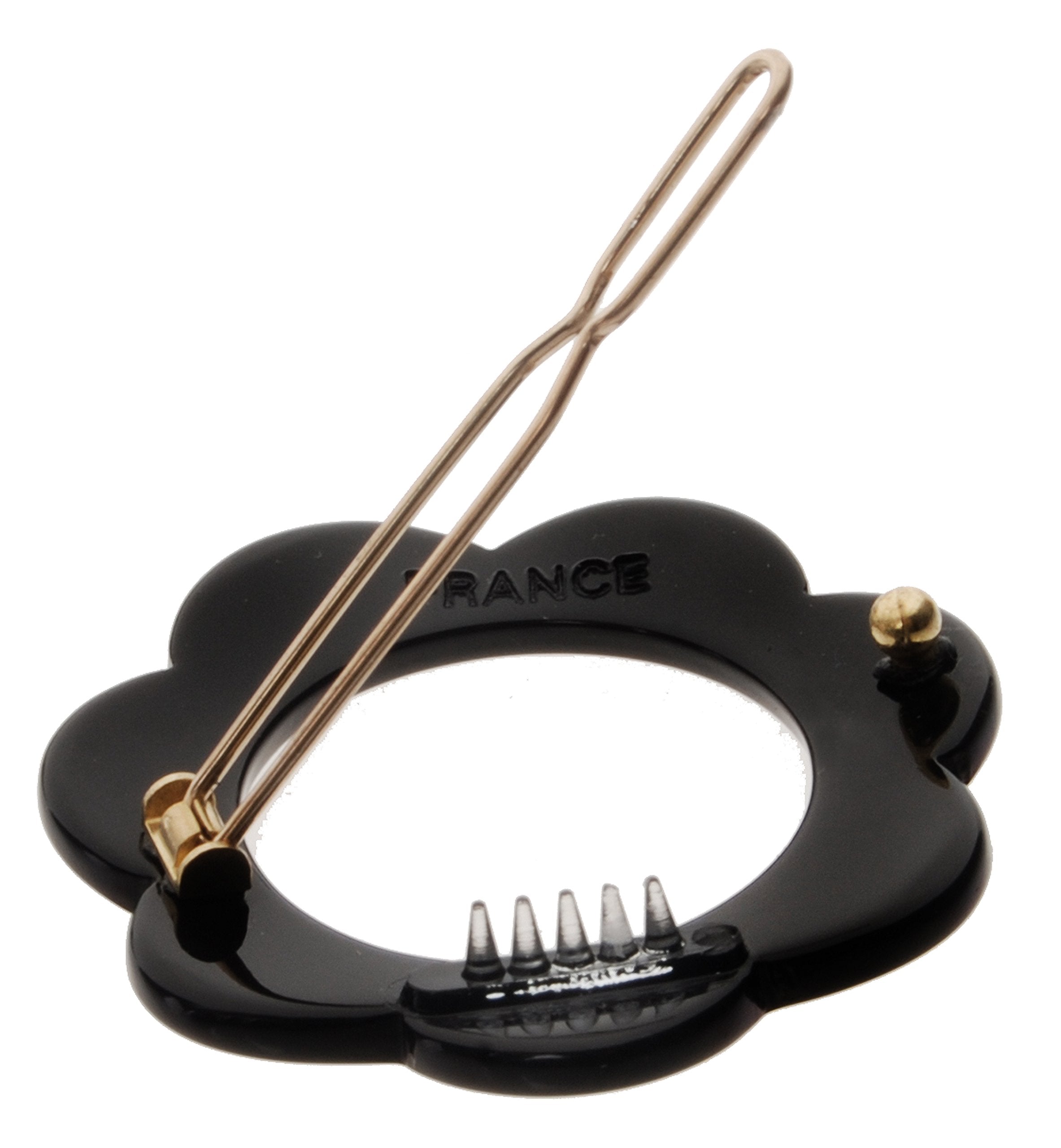 France Luxe Posh Flower Tige Boule Barrette - Black