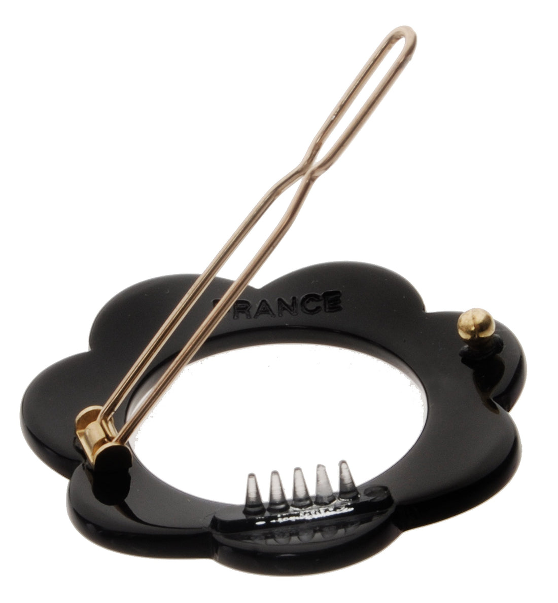 France Luxe Posh Flower Tige Boule Barrette - Black