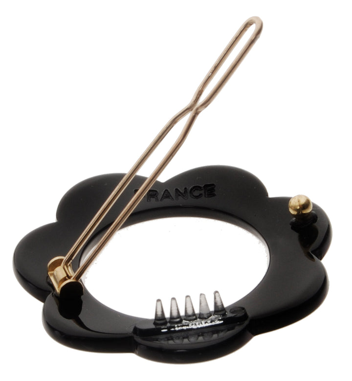 France Luxe Posh Flower Tige Boule Barrette - Black