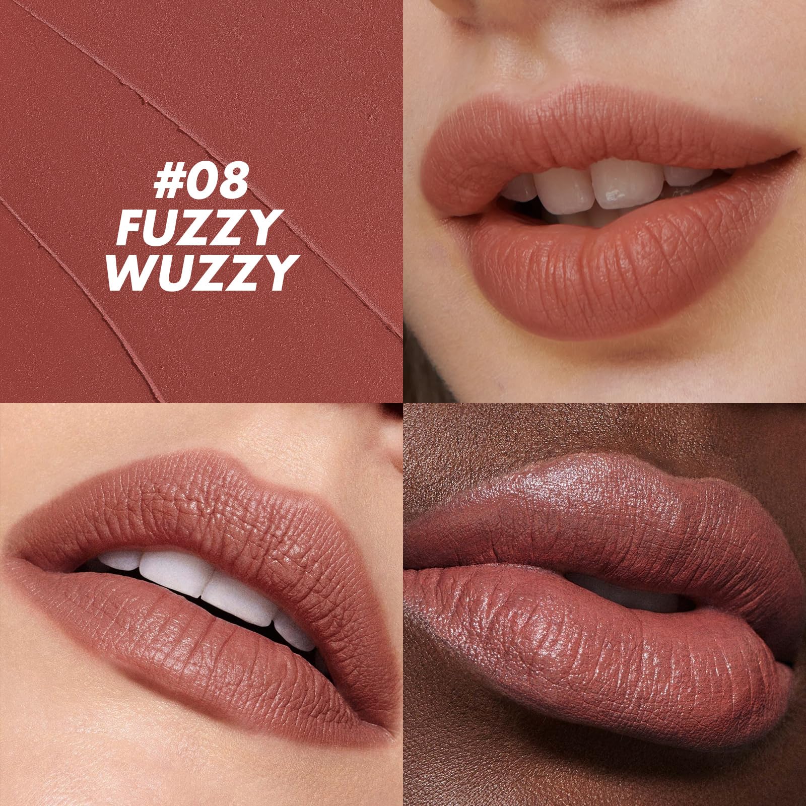 FOCALLURE Ultra Chic Matte Lipstick,Rich Vitamin E Lip Crayon,Lightweight Matte Color without Drying or Fading,Long Lasting Waterproof Lips Makeup,08