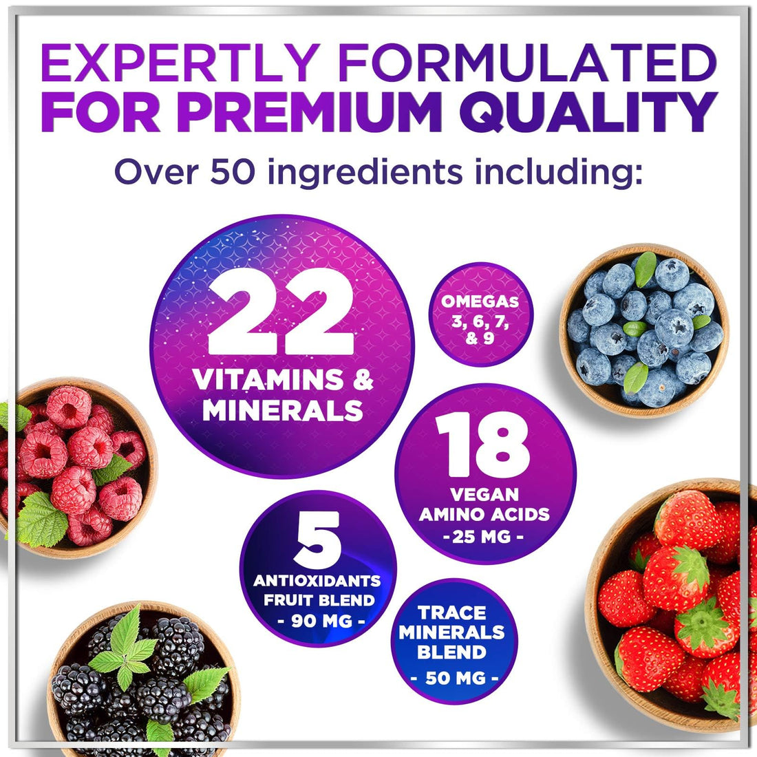 Multivitamin for Women, Men & Kids - Multi Vitamins Liquid & Multimineral, Vegan & Sugar Free, Vitamins A, C, D3, E, B6, B12 & Zinc, Womens Multi Vitamin & Immune Support, Berry Flavor - 15 Fl Oz