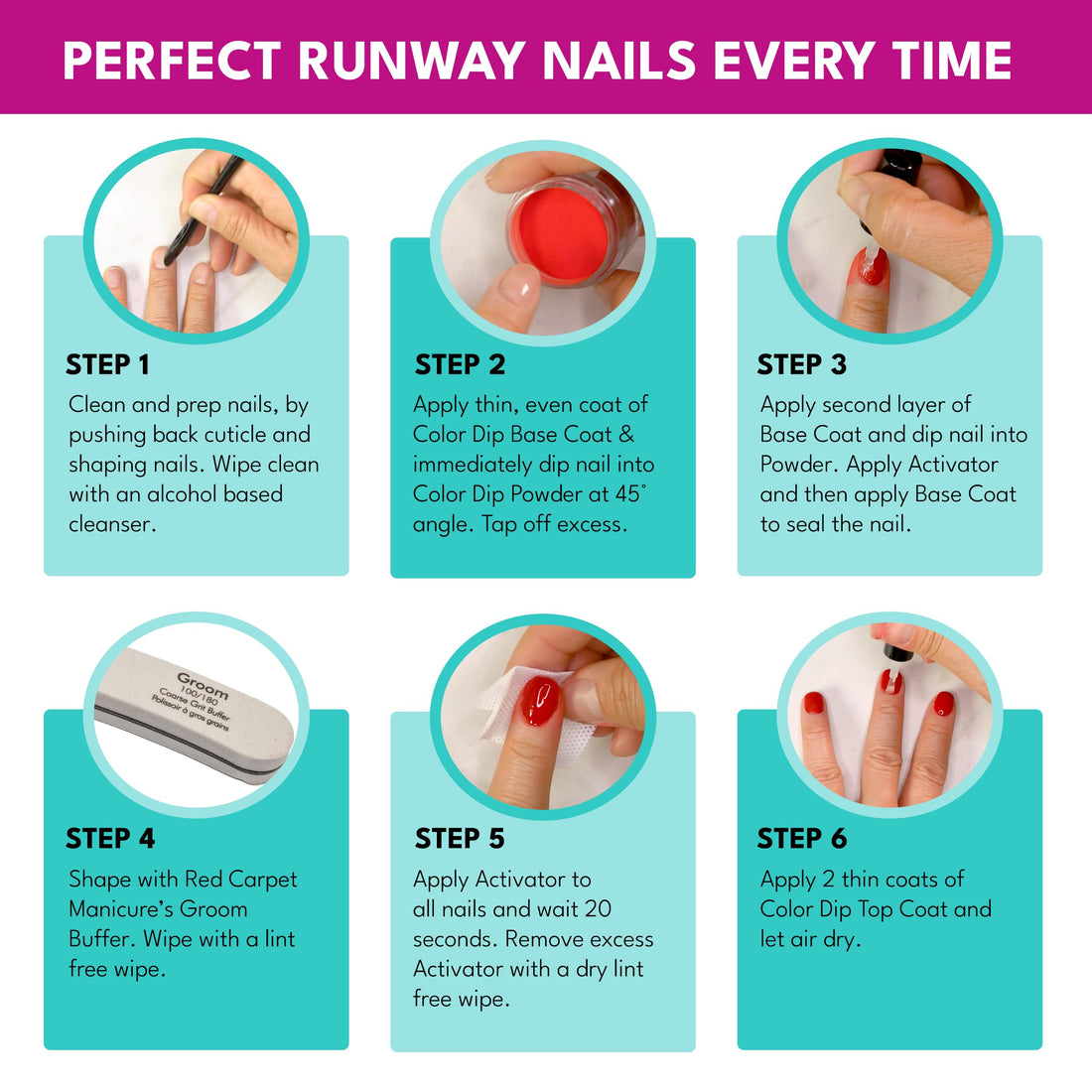 Red Carpet Manicure Color Dip Nail Dip Powder, Bright As Can Be Pink 0.3 oz