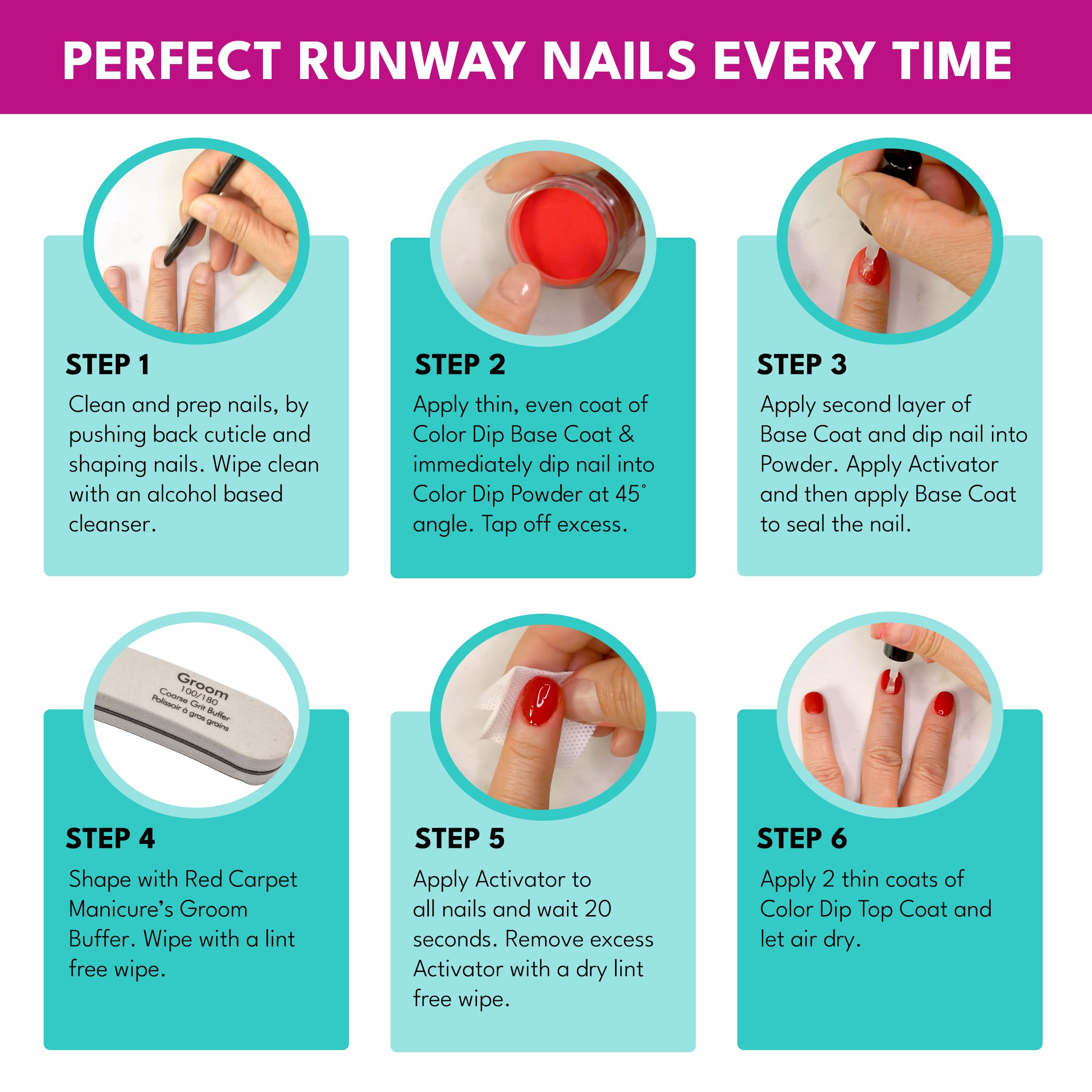 Red Carpet Manicure Color Dip Nail Dip Powder, Top Billing White Creme 0.3 oz