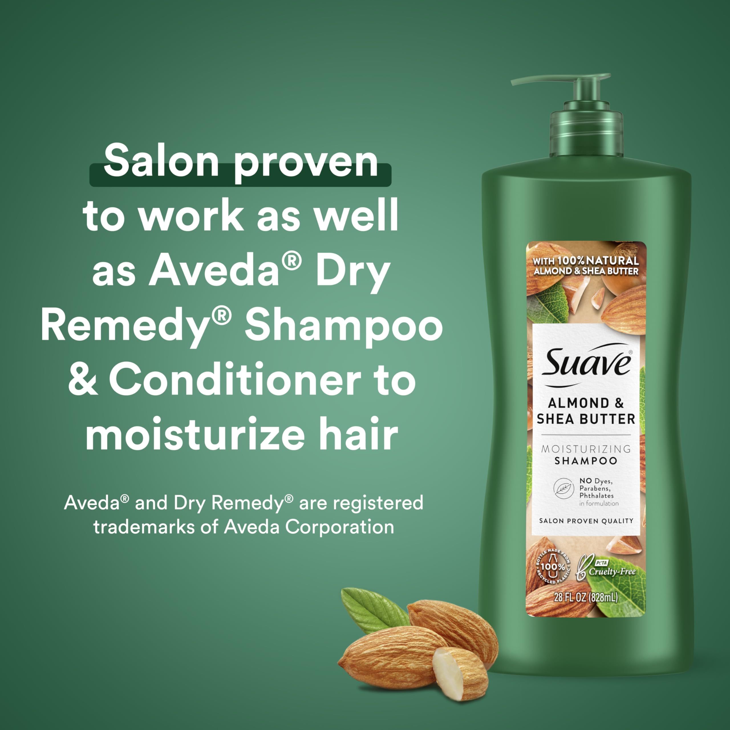 Suave Shampoo and Conditioner Set, Keratin Infusion + Almond & Shea Butter –Frizz Control and Moisturizing Hair Care Bundle, 28 Oz Ea (4 Piece Set)
