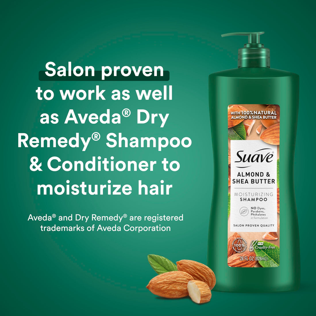 Suave Shampoo and Conditioner Set, Keratin Infusion + Almond & Shea Butter –Frizz Control and Moisturizing Hair Care Bundle, 28 Oz Ea (4 Piece Set)