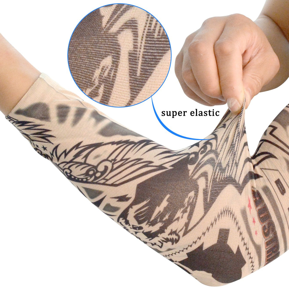 20pcs Tattoo Arm Sleeves Temporary Fake Slip on Arm Protector Body Art Arm Stockings Accessories - Designs Tribal, Dragon, Skull, and Etc.by HOVEOX