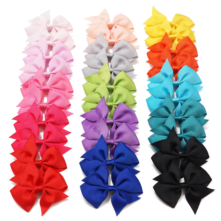 30Pieces Boutique Grosgrain Ribbon Hair Clips Dovetail 3.5 Hair Bows Alligator Clips Hair Accessories For Babies Toddlers Teens Gifts 15 Colors In Pairs
