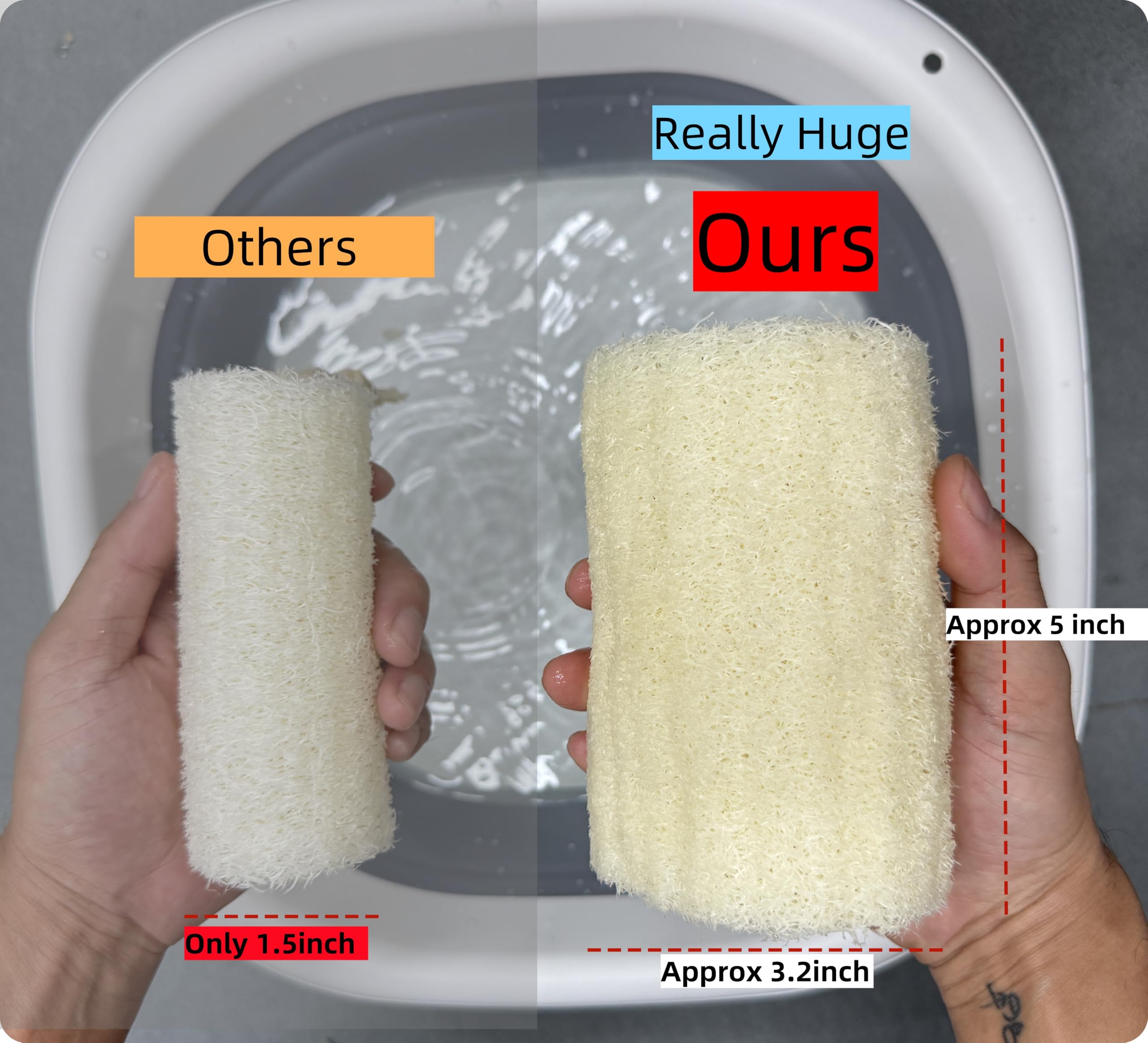 MAYMII·Home 100% Large (5 Length) Nature 6 Pack of Organic Loofahs Loofah Spa Exfoliating Scrubber Natural Luffa Body Wash Sponge Remove Dead Skin Made Soap