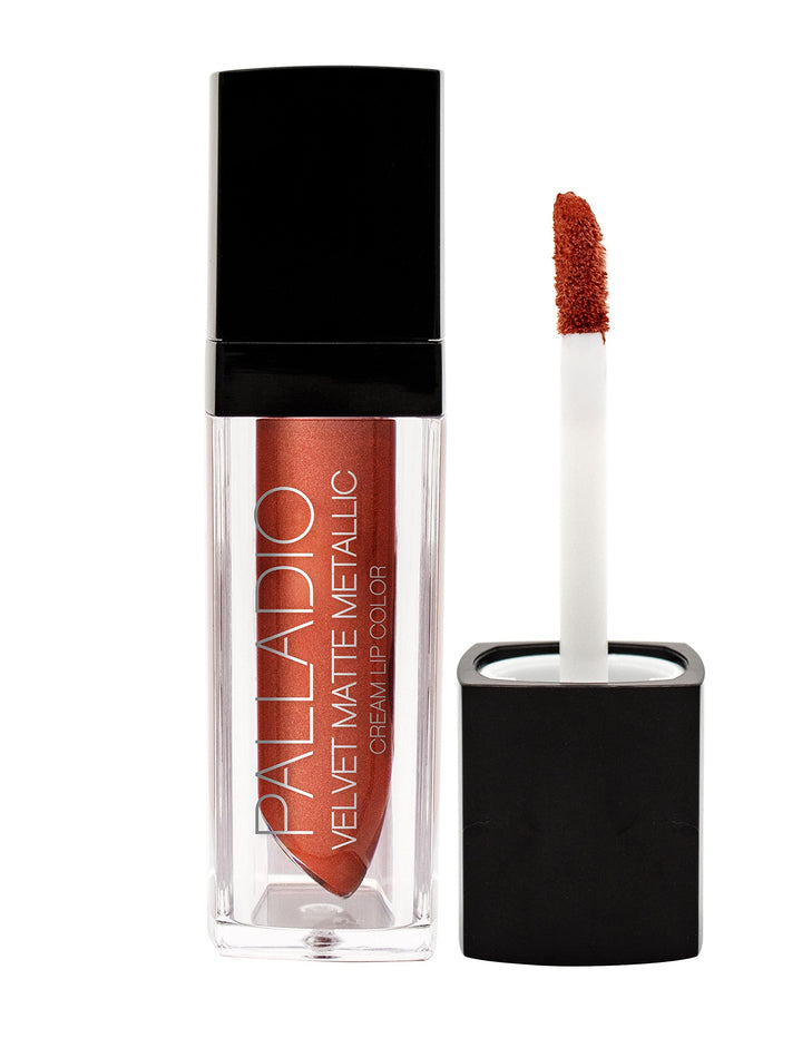 Palladio Beauty Velvet Matte Metallic Lip Color -Gilded (Metallic Brown)