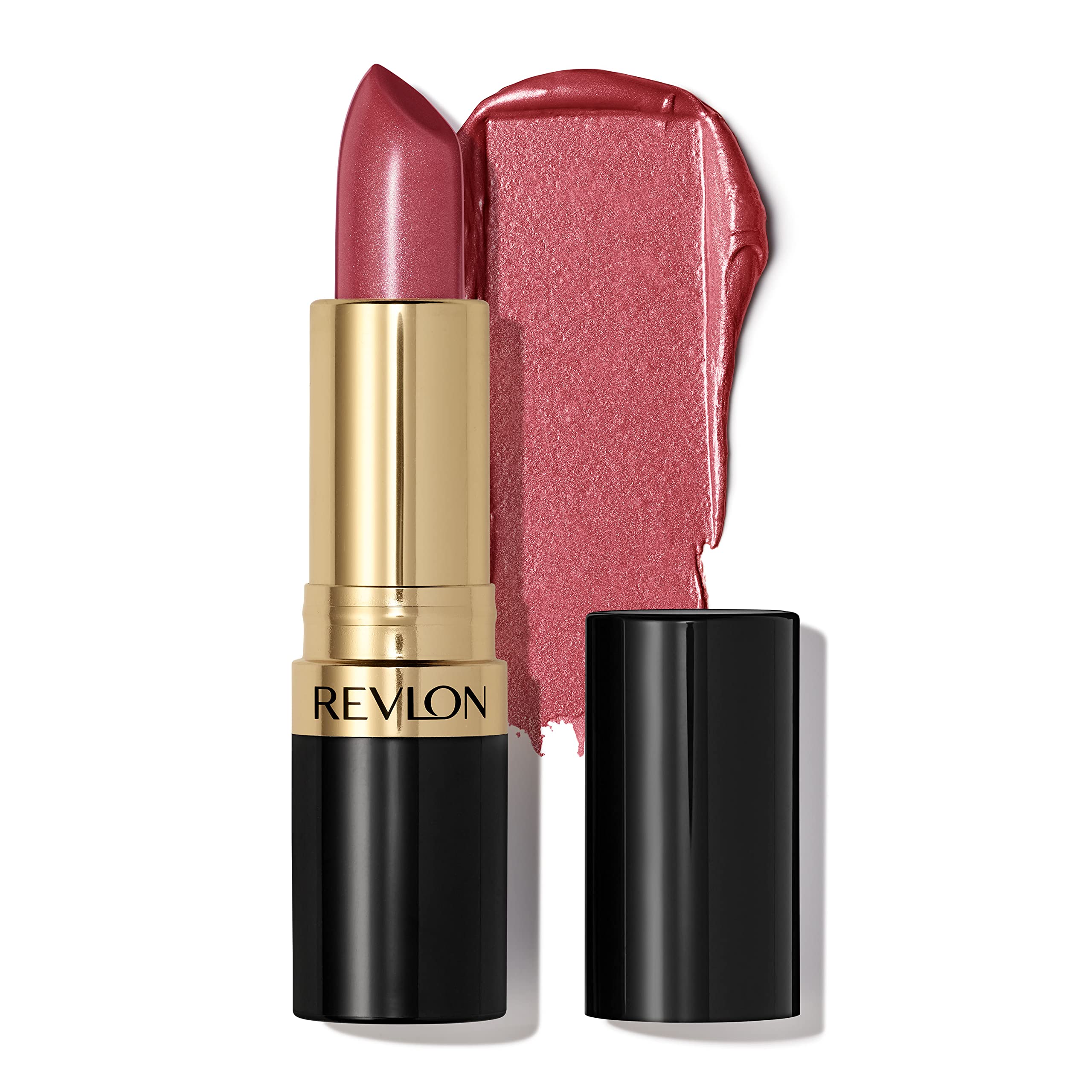 Revlon Super Lustrous Lipstick, High Impact Lipcolor with Moisturizing Creamy Formula, Infused with Vitamin E and Avocado Oil in Plum / Berry Pearl, Gold Pearl Plum (610)