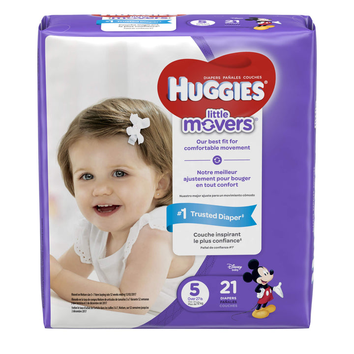 Huggies Little Movers Diapers, Size 5, 21 ct