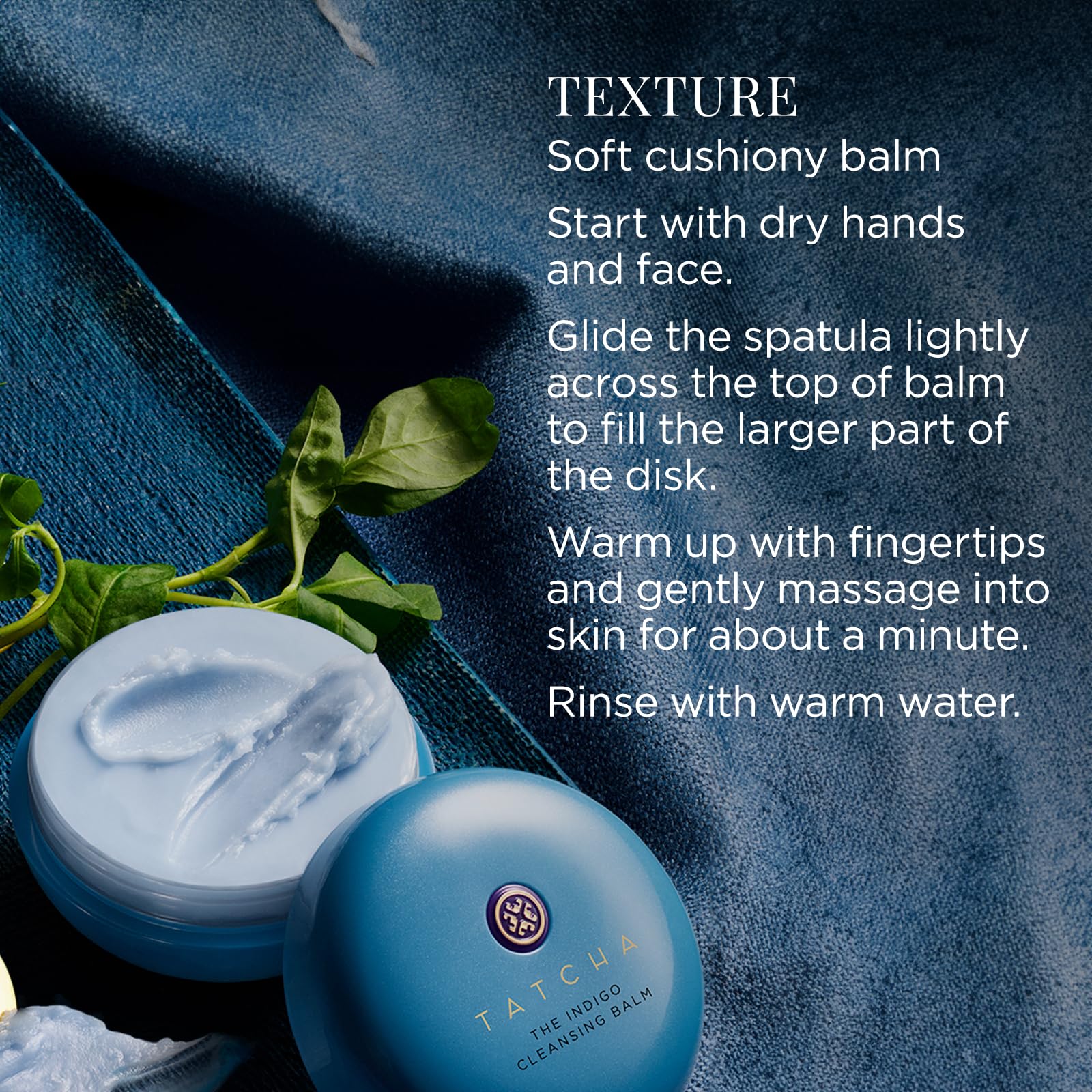 TATCHA The Indigo Cleansing Balm | Gentle Moistuirizing Cleanser, Fragrance-Free, Buttery-Soft Balm that Melts to Gently Cleanse & Remove Makeup | 1.9 oz
