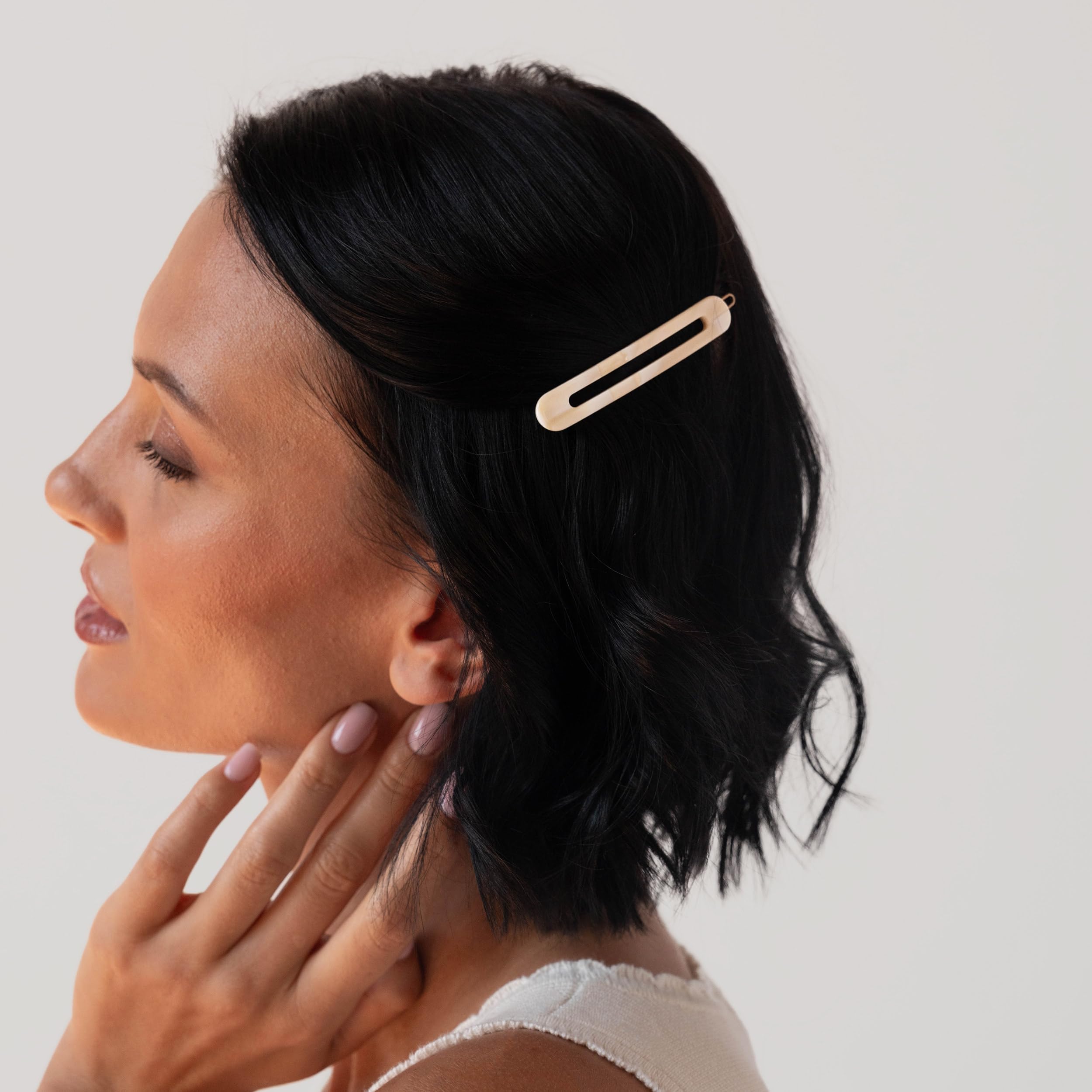 Alba : France Luxe Cutout Oblong Tige Boule Barrette - Alba