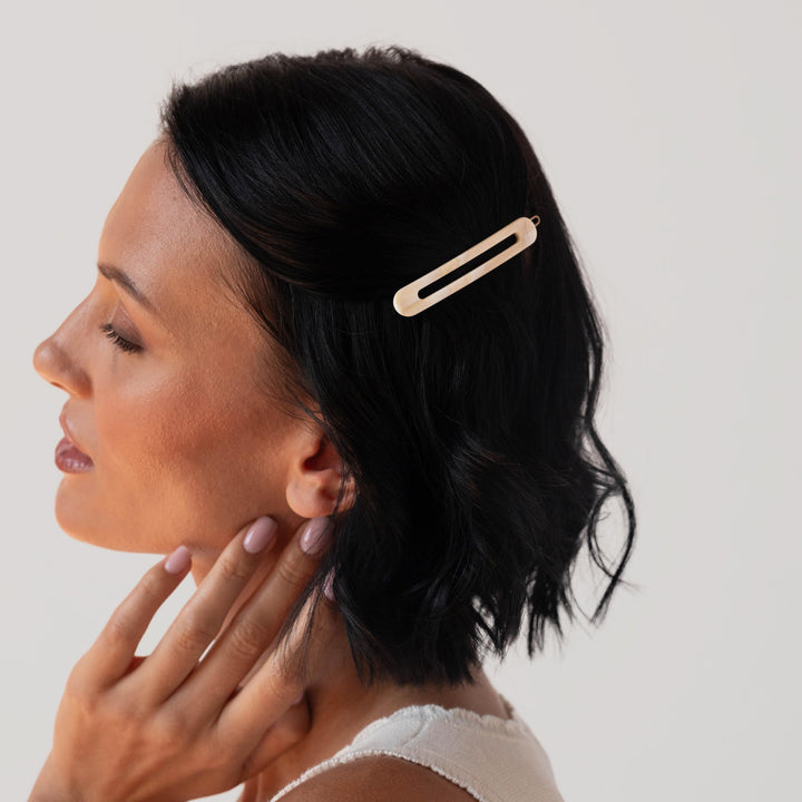 Alba : France Luxe Cutout Oblong Tige Boule Barrette - Alba