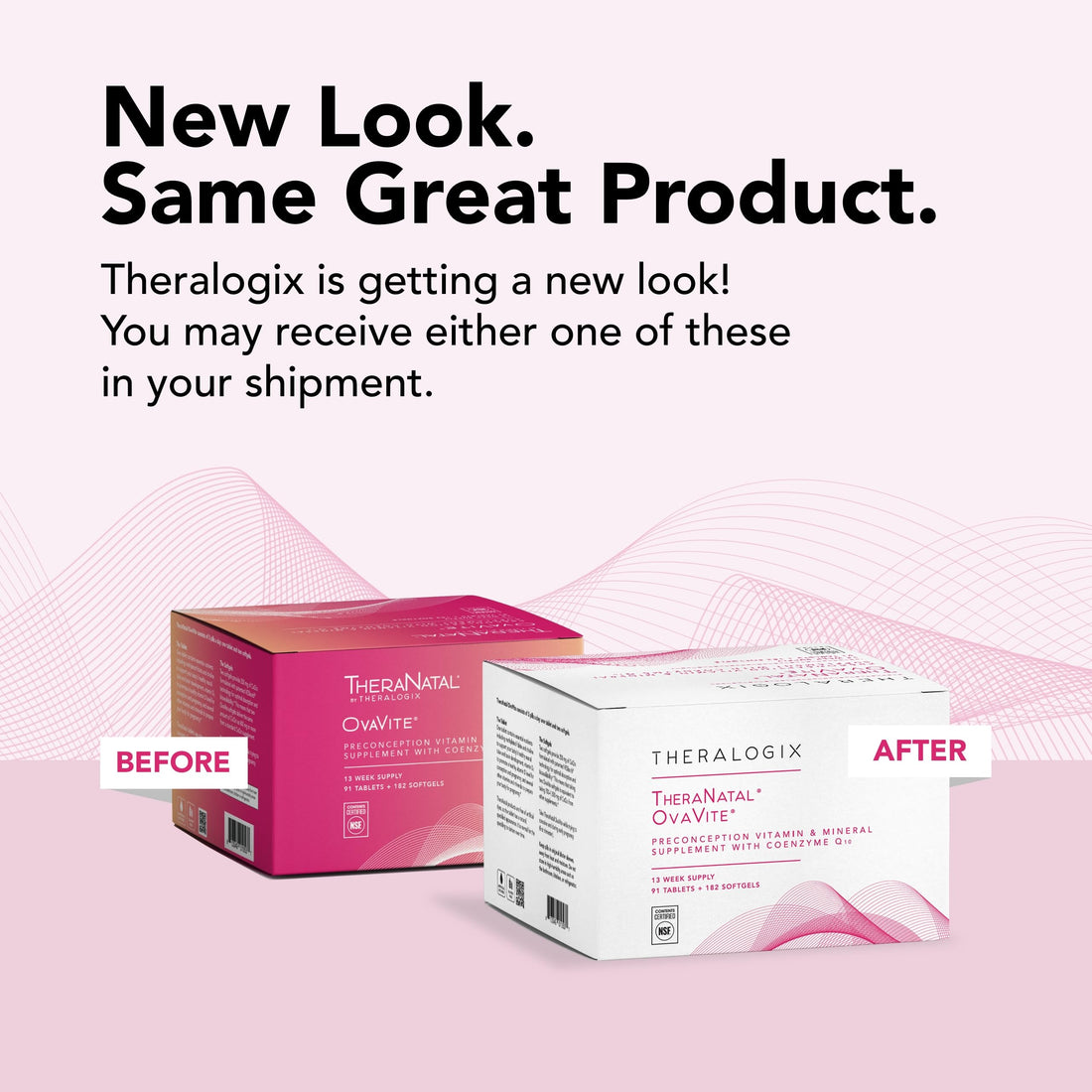 Theralogix TheraNatal OvaVite Preconception Vitamins - 13-Week Supply - Prenatal Vitamins & Fertility Supplement for Women with CoQ10* - NSF Certified - 91 Tabs, 182 Softgels (91 Servings)