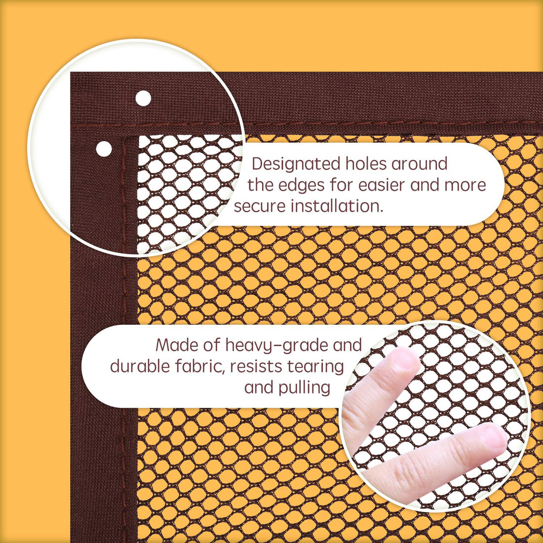 Banister Guard for Baby - 15ft x 3ft, Child Safety Net, Rail Balcony Banister Stair Mesh for Kids, Toys, Pets - Dark Brown…