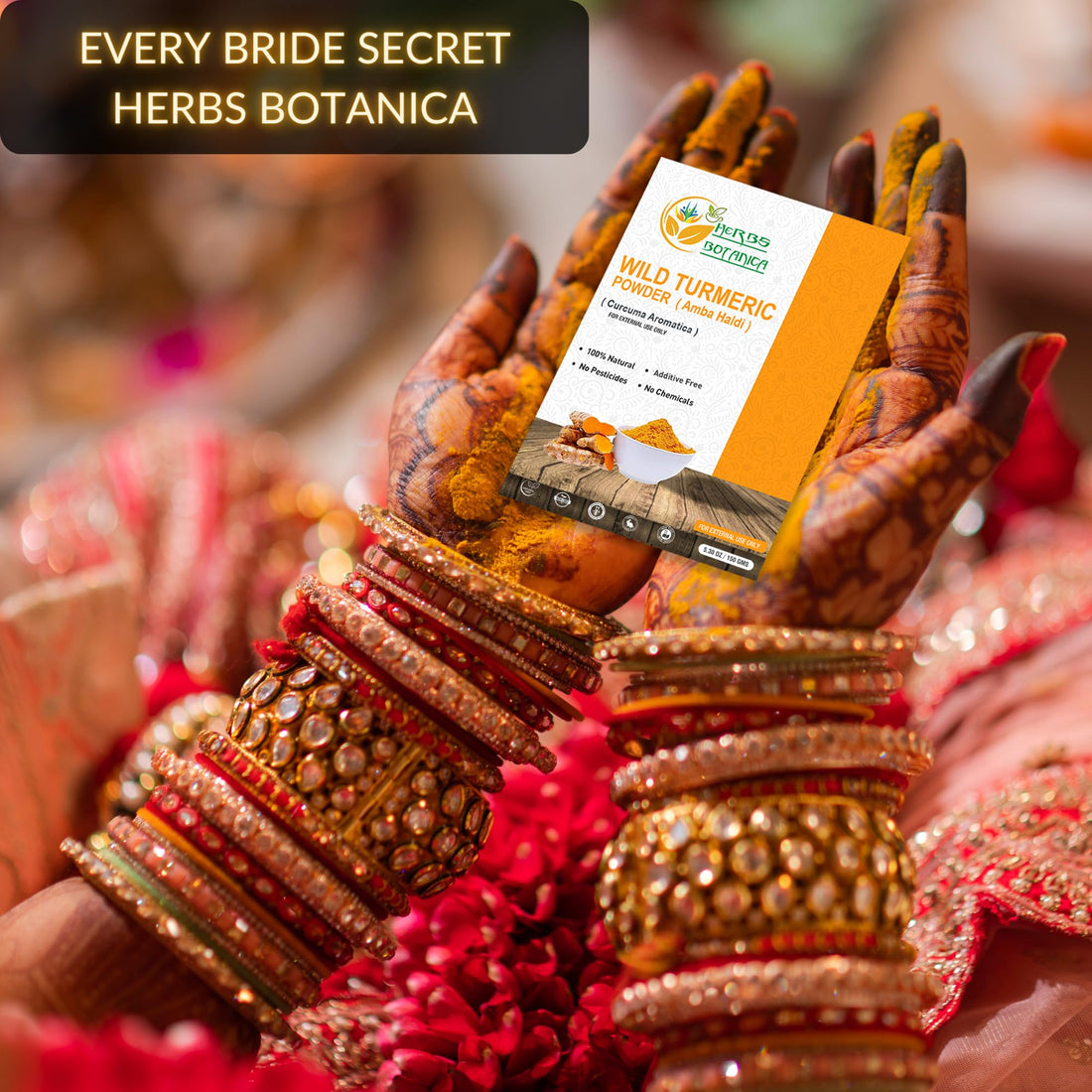 Herbs Botanica Wild Turmeric Powder 100% Pure Kasturi Turmeric for Face, Skin Care & DIY Beauty – Natural Powder for Acne, Dark Spots & Hyperpigmentation 5.3 oz Resealable Pack