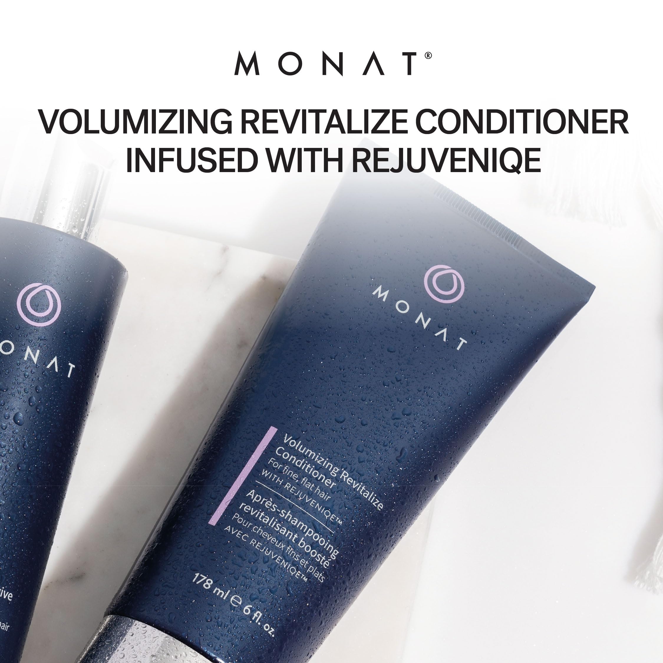 MONAT Volumizing Revitalize Conditioner Infused with Rejuveniqe - Lightweight Hair Volumizing Conditioner for Fine, Flat Hair, for Softness and Shine - Net Wt. 178 ml e 6 fl. oz.