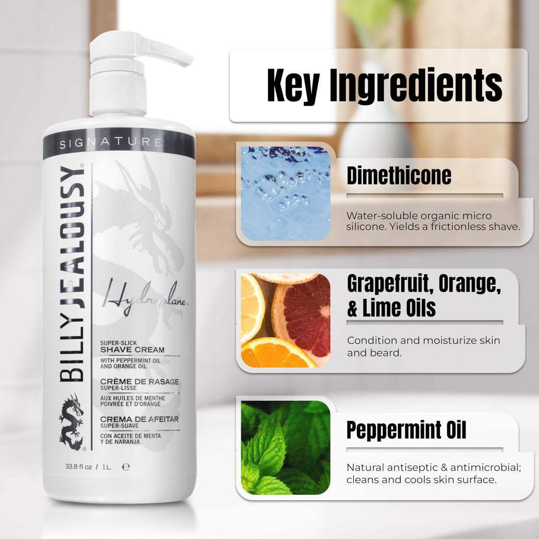 Billy Jealousy Hydroplane Super Slick Shave Cream (Salon Size) 1000ml/33.8oz