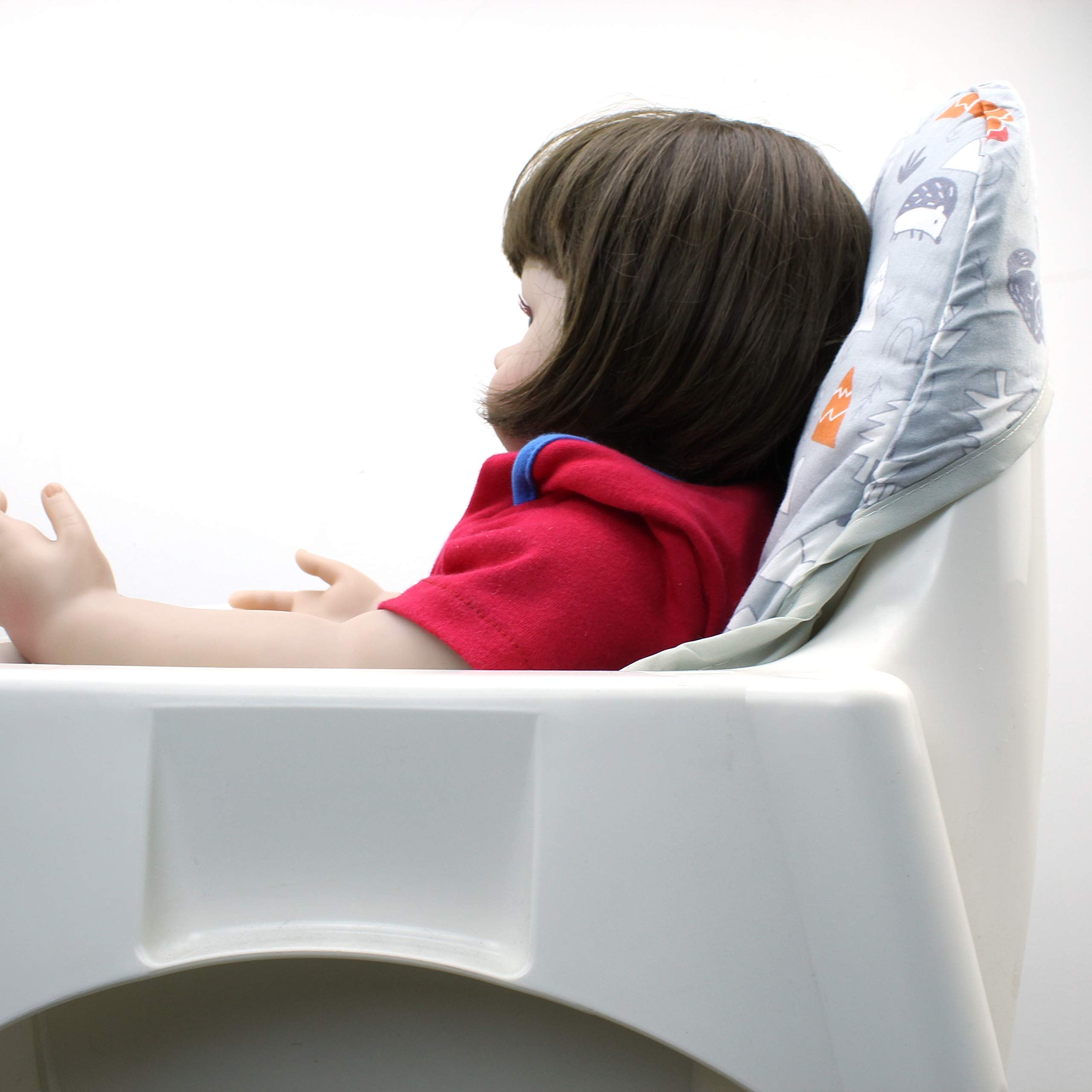 ZARPMA Cotton Seat Covers for IKEA Antilop Highchair, Padded, Forest Pattern Foldable Baby Highchair Cover for IKEA Child Chair Cushion (Grey Forest)