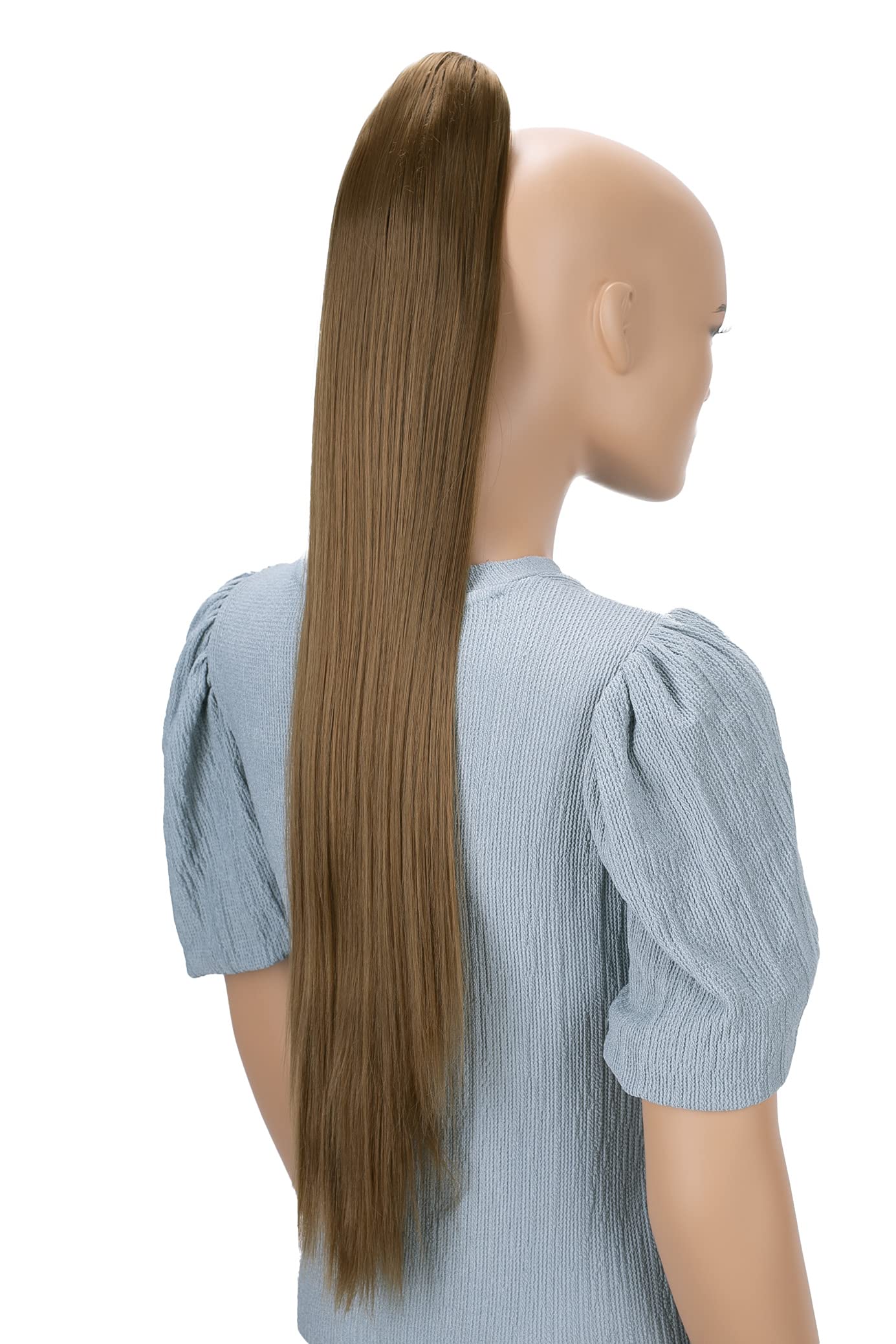 27 (70cm) brown # 6 H80 : PRETTYSHOP 27 Hairpiece Ponytail Clip on Extension Long hair smooth Heat-Resisting H80