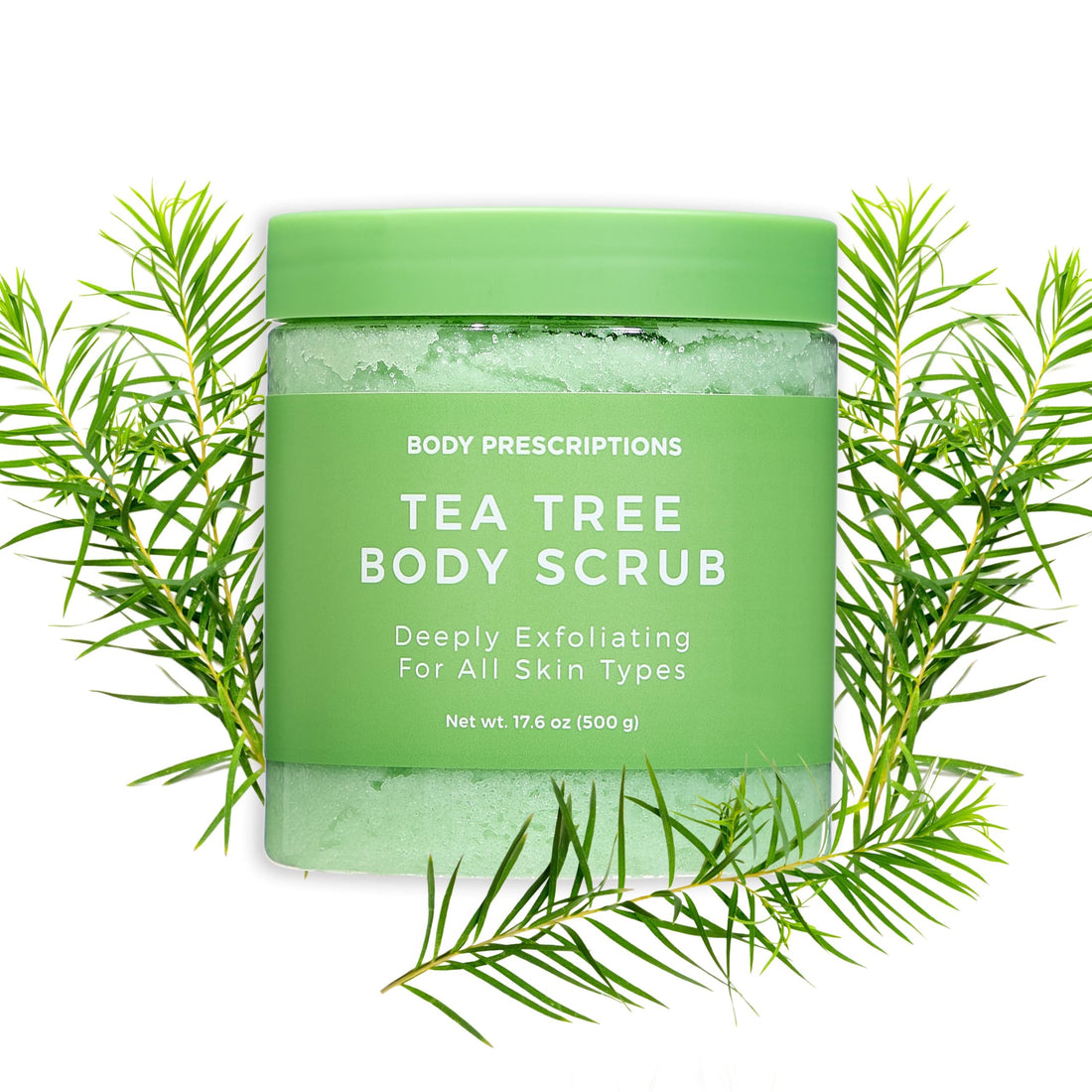 Body Prescription Deep Exfoliating Body Scrub - Cruelty-Free Formula for All Skin Types, 17.64 Ounce (Pack of 1), Tea Tree