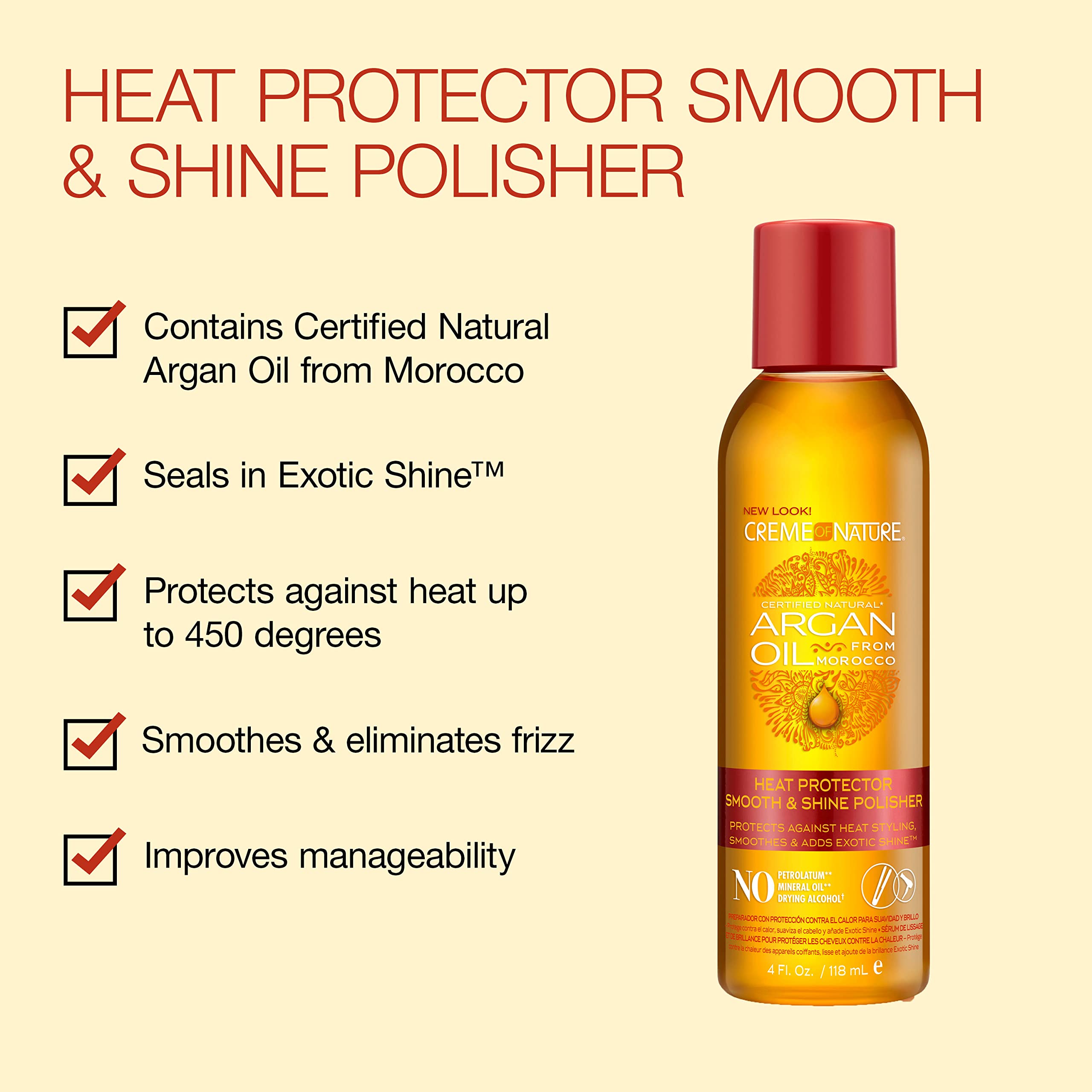 Creme of Nature Gloss & Shine Polisher with Argan Oil: 4 OZ by Creme of Nature