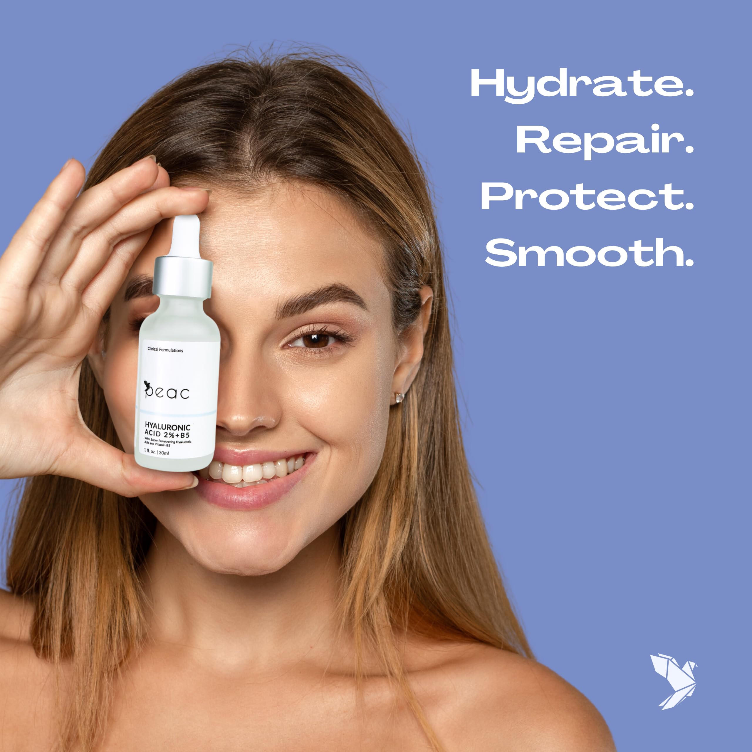 Hyaluronic Acid 2% + B5 Serum 30ml/1oz – USA Made - All Skin Types - Hyaluronic Acid Serum for Face – Hydrating, Plumping & Lightweight – Fragrance Free Skincare – Moisturizing Face Serum for Women