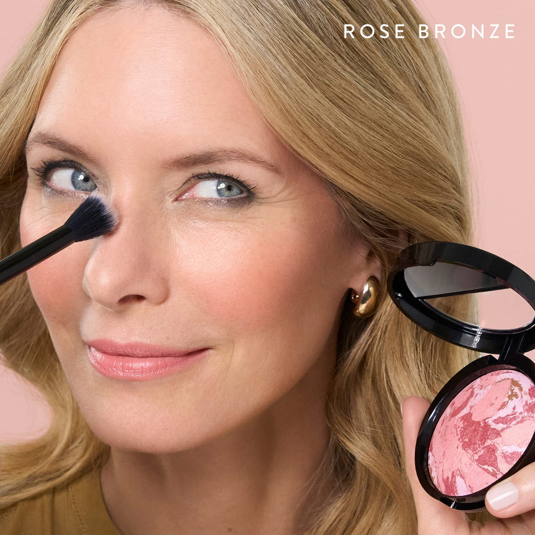 LAURA GELLER NEW YORK Baked Blush-n-Bronze Marbleized 2-in-1 Sculpting Bronzer Blush - Apricot Bronze - Contour Face with a Radiant Flush