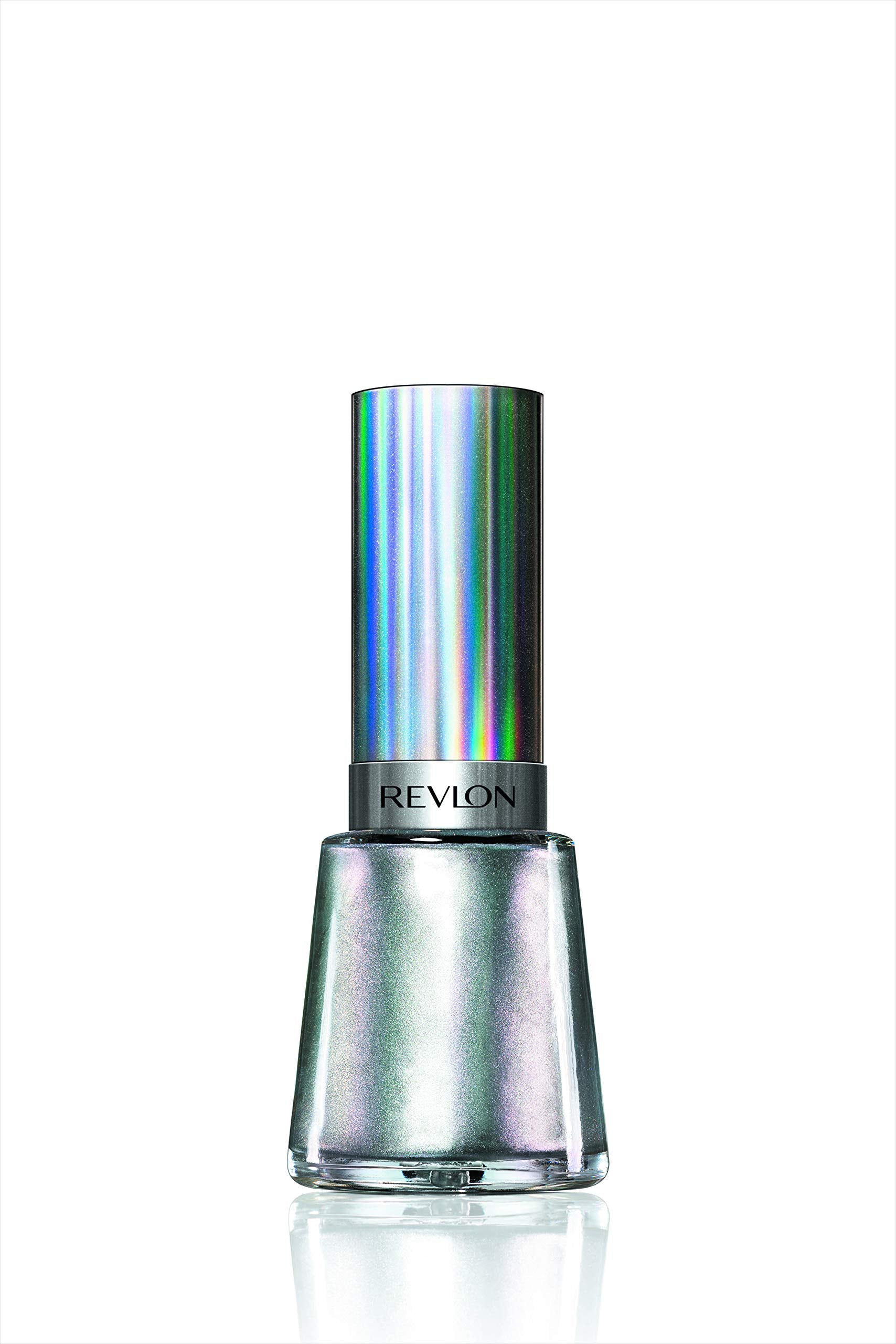 Revlon Nail Enamel, Chip Resistant Nail Polish, Glossy Shine Finish, in Black/Grey, 135 Molten Magic, 0.5 oz