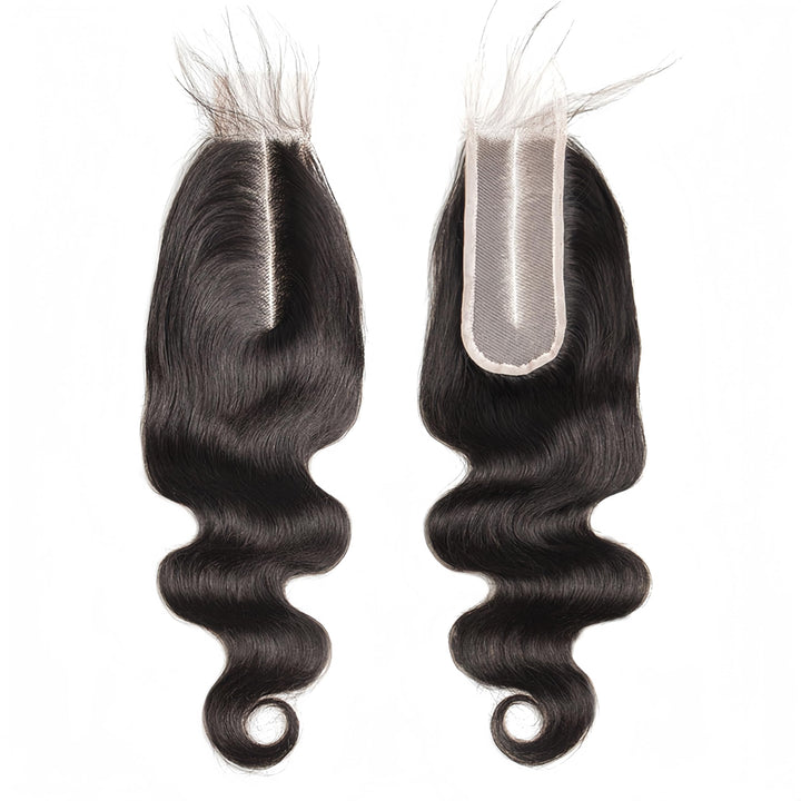 16 Inch: Risbaer Brazilian Body Wave Remy Hair 2X6 Swiss Lace Closure Natural Color High Ratio Hair Closure Human Hair Middle Part (16 Inch)