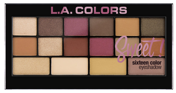 L.A. COLORS Sweet 16 Color Eyeshadow Palette Shimmery Finish, Brave, 20g (Multicolor)