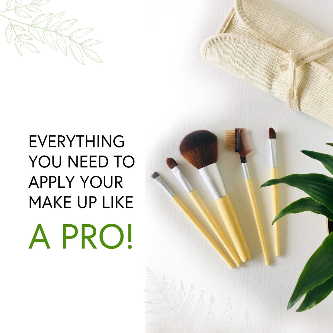 Honeybee Gardens Honeybee Gardens Eco Friendly Professional Cosmetic Brush Set | Cruelty Free | Sustainable Bamboo Handles | Professional Quality