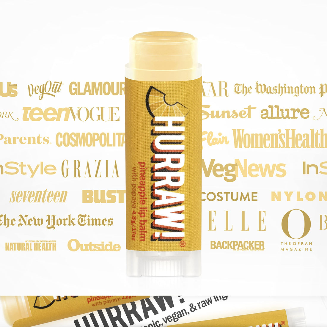 Hurraw! Pineapple Lip Balm, 3 Pack: Organic, Certified Vegan, Cruelty and Gluten Free. Non-GMO, 100% Natural Ingredients. Bee, Shea, Soy and Palm Free. Made in USA