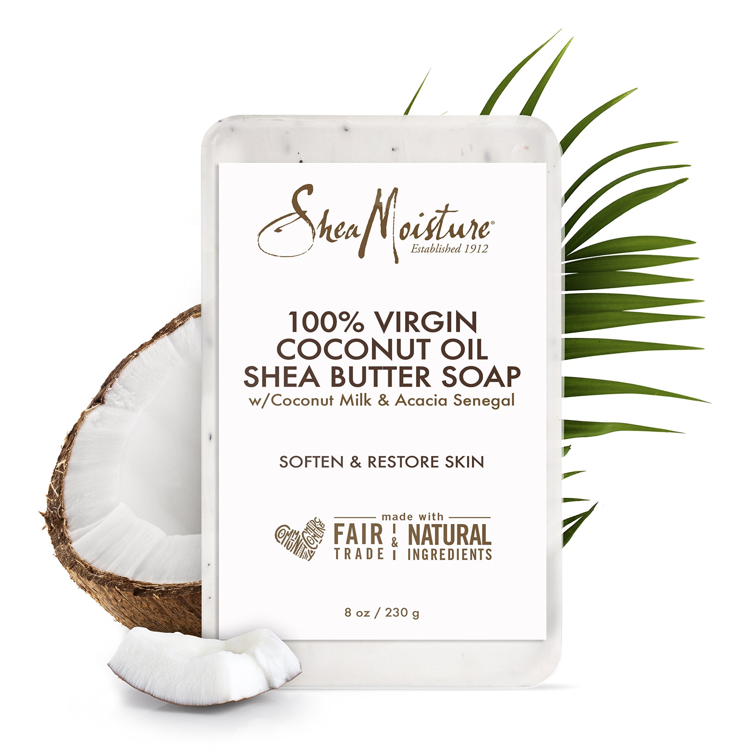 Shea Moisture 100% Virgin Coconut Oil Shea Butter Soap, 8 Oz
