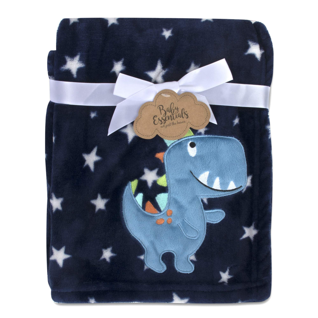 Plush Fleece Throw and Receiving Baby Blankets for Boys and Girls 30x36 (Blue Dino)