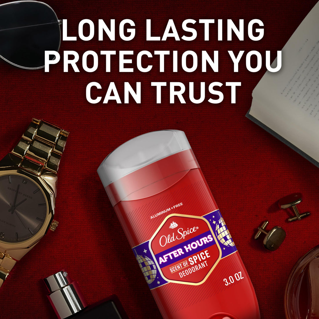 Old Spice Aluminum Free Deodorant for Men, 24/7 Odor Protection, 24/7 Freshness & Lasting Scent, Afterhours with Spice Scent, 3.0 oz (Pack of 3)