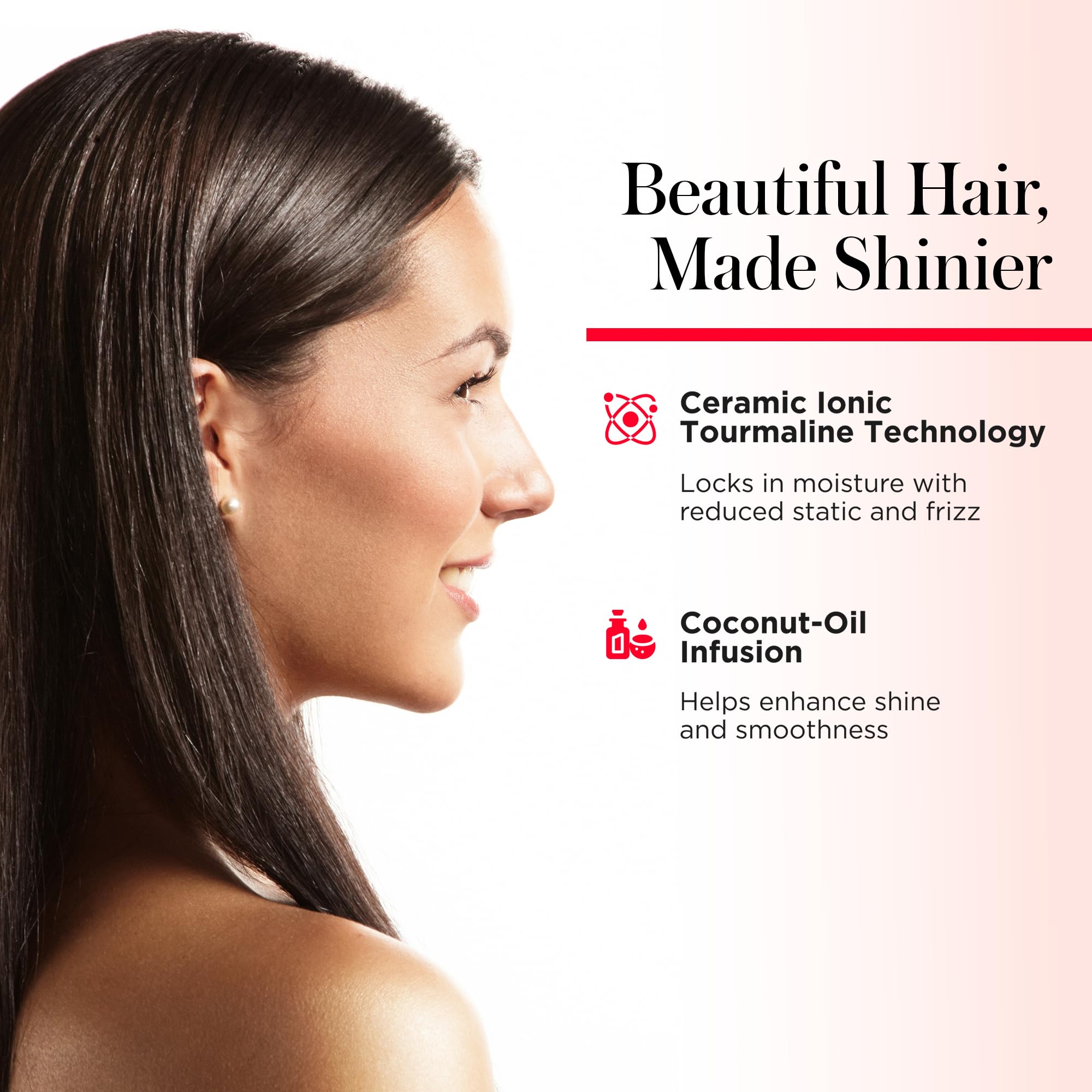 REVLON SmoothStay Coconut Oil Infused Hair Straightener - Flat Iron Hair Straightener for Sleek Straight Hairstyles, Enhanced Shine and Moisture (1 in)