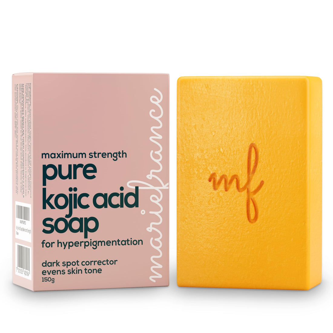 Pure Kojic Acid Soap for Hyperpigmentation, Dark Spots & Skin Brightening with Papaya Extract, Vitamin C & E - Maximum Strength, Fragrance-free, 5.3 oz