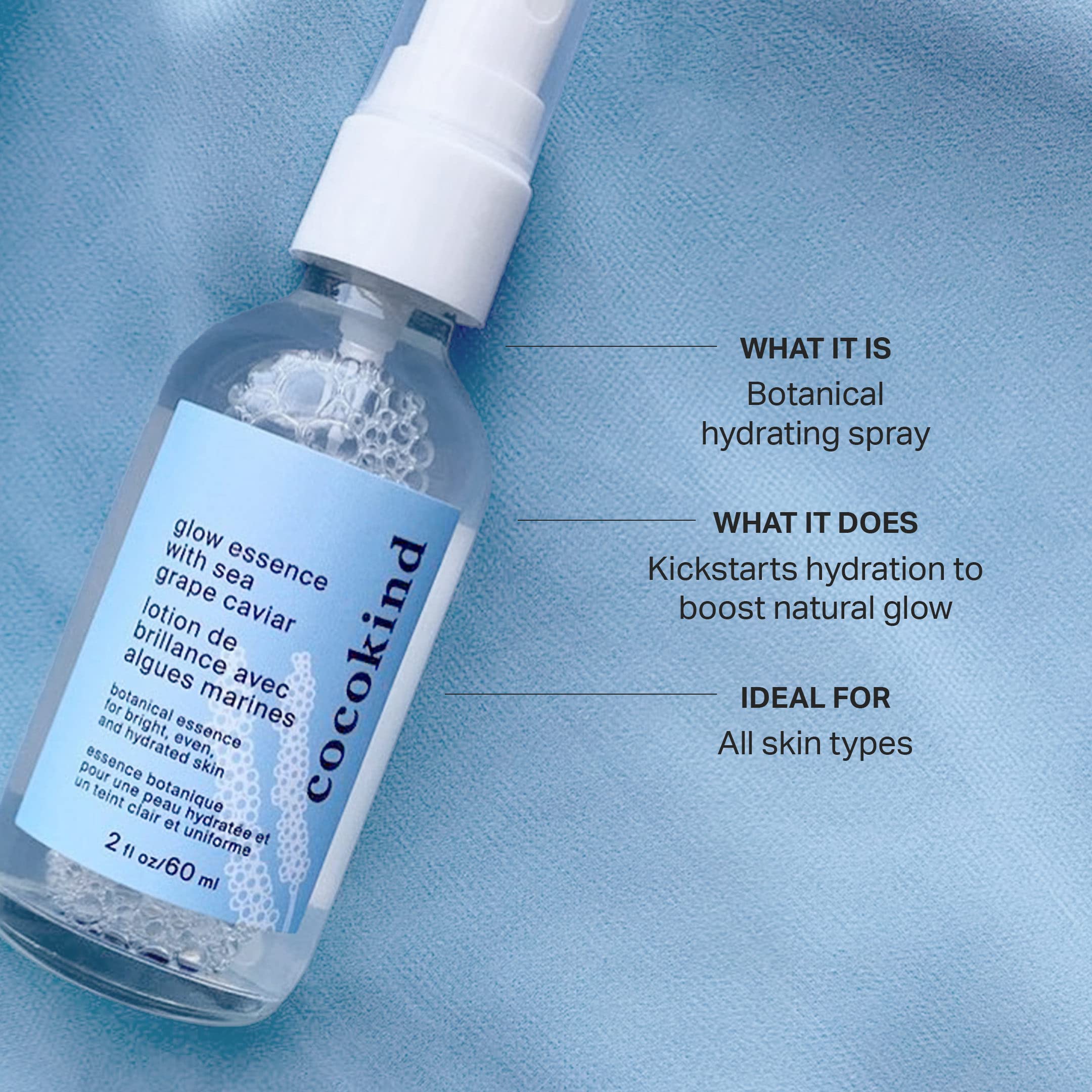 Cocokind Glow Essence with Sea Grape Caviar | Face Mist for Hydration | Improves Water Retention | 2 oz