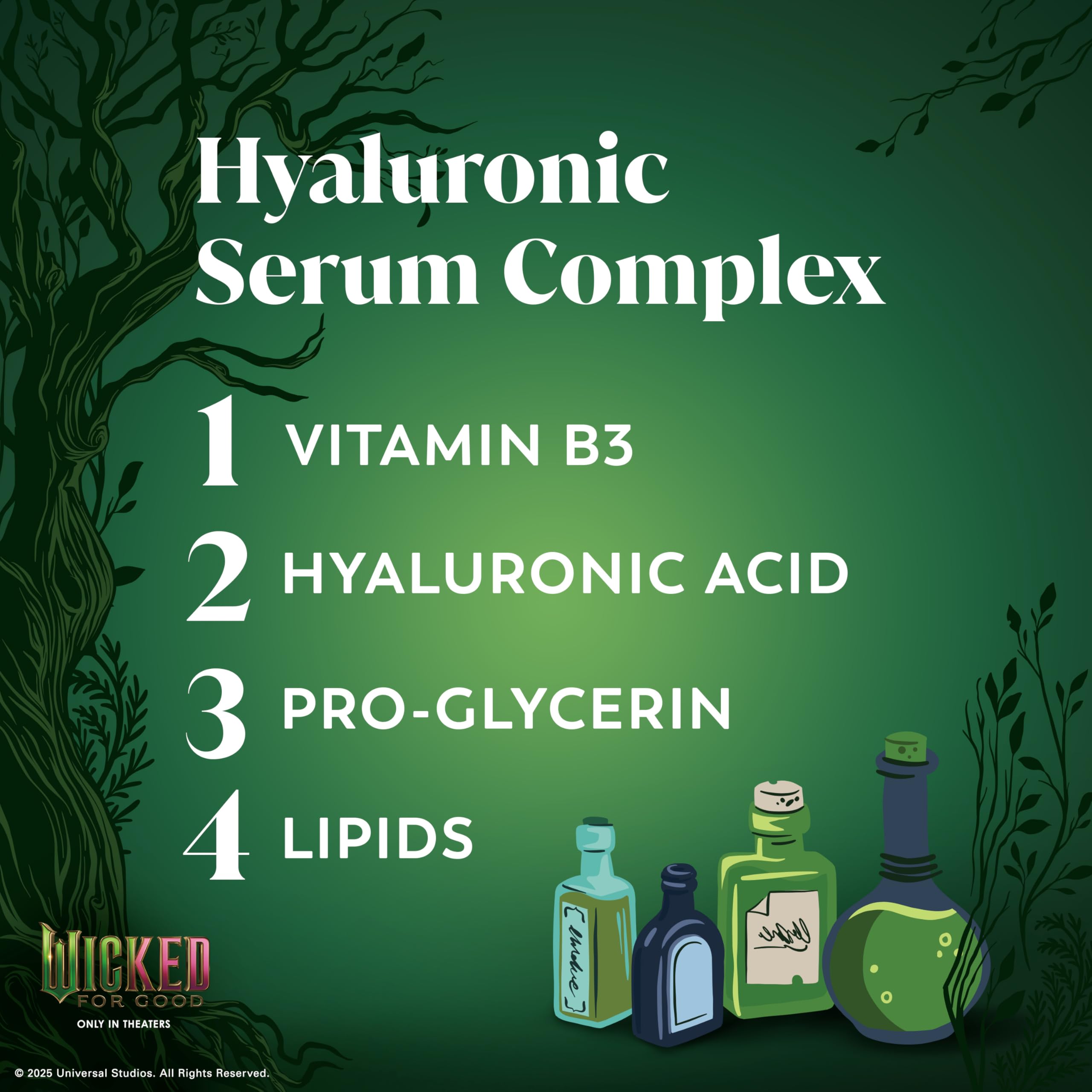 Olay Body Wash for Women, Wickedly Wonderful Elphaba’s Edition, Intensely Hydrating & Renewing, Pro-Hyaluronic Acid Serum with Vitamin B3, For All Skin Types, Cashmere Woods & Lime Scent, 20 fl oz