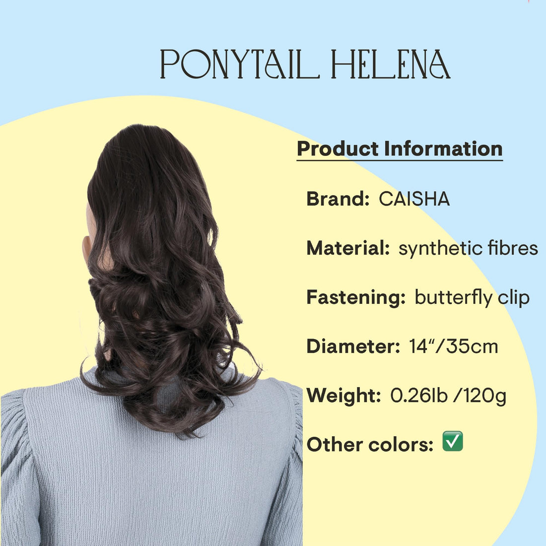 Prettyshop Hairpiece Dark Brown # 6 H131: Prettyshop 14 Hair Piece Pony Tail Clip On Extension Voluminous Wavy Heat-Resisting Dark Brown # 6 H131