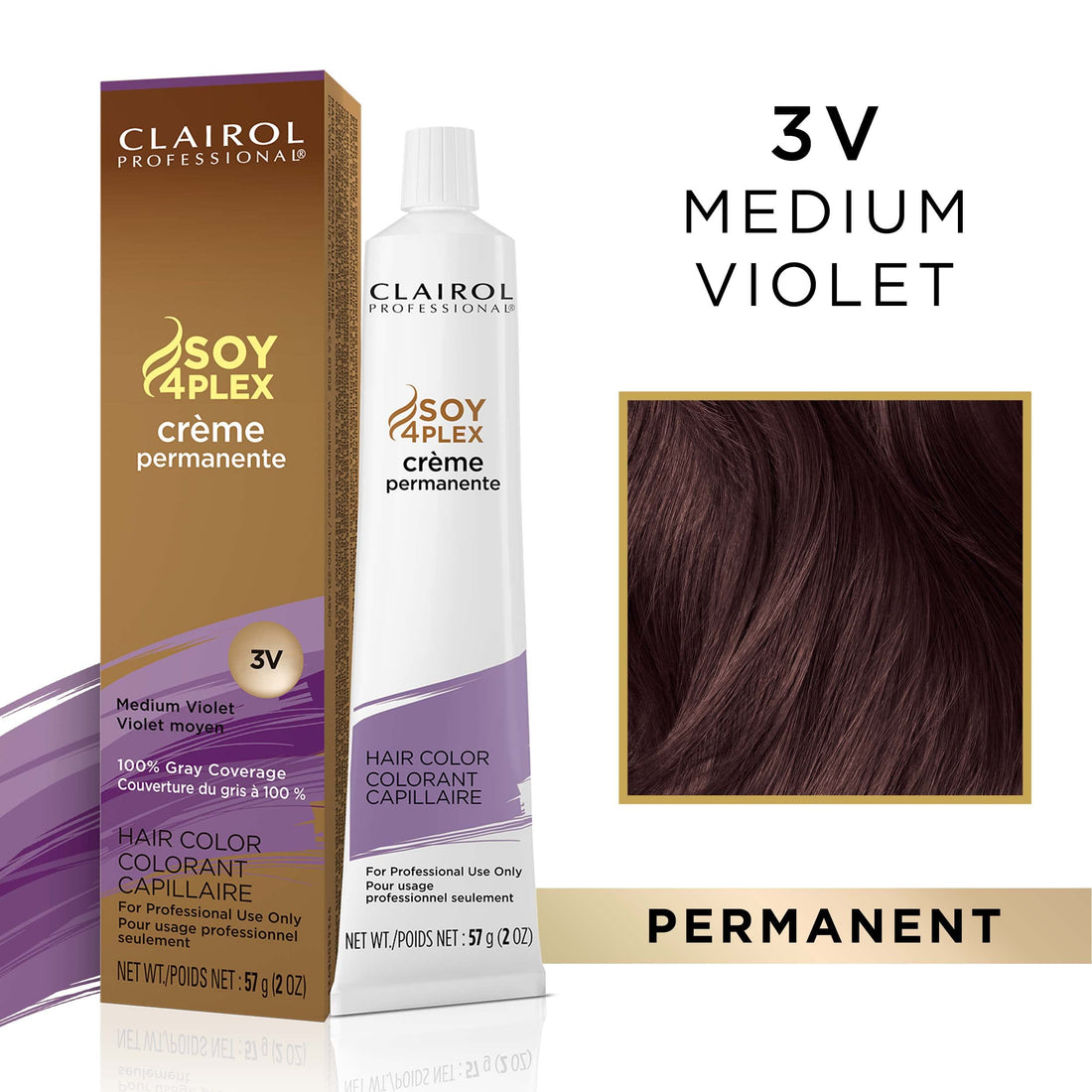 Clairol Professional CrÃƒ¨me Permanente 3V Medium Violet 2oz