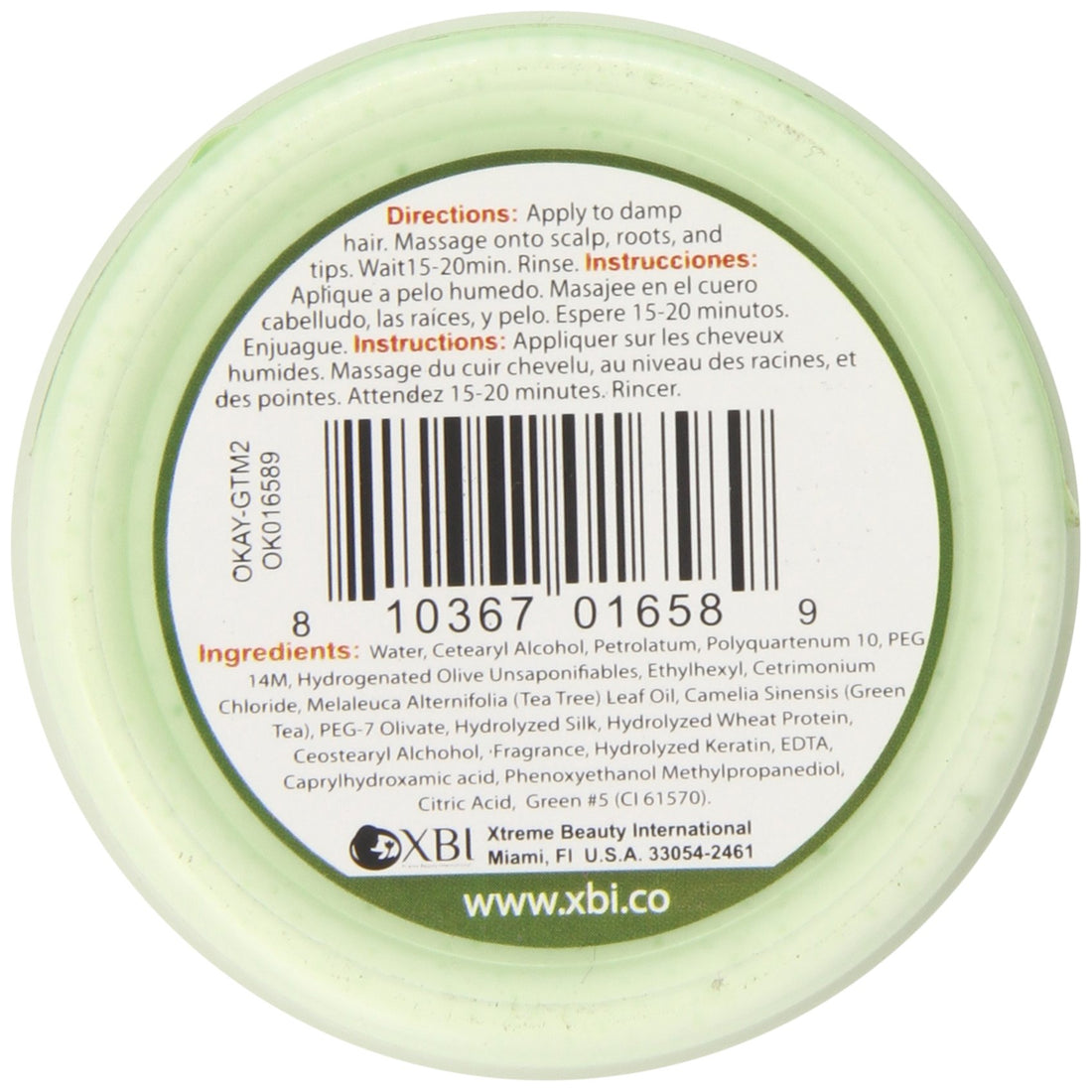 Okay Green Tea Nourishing Antioxidant Rich Hair Masque, 2 Ounce