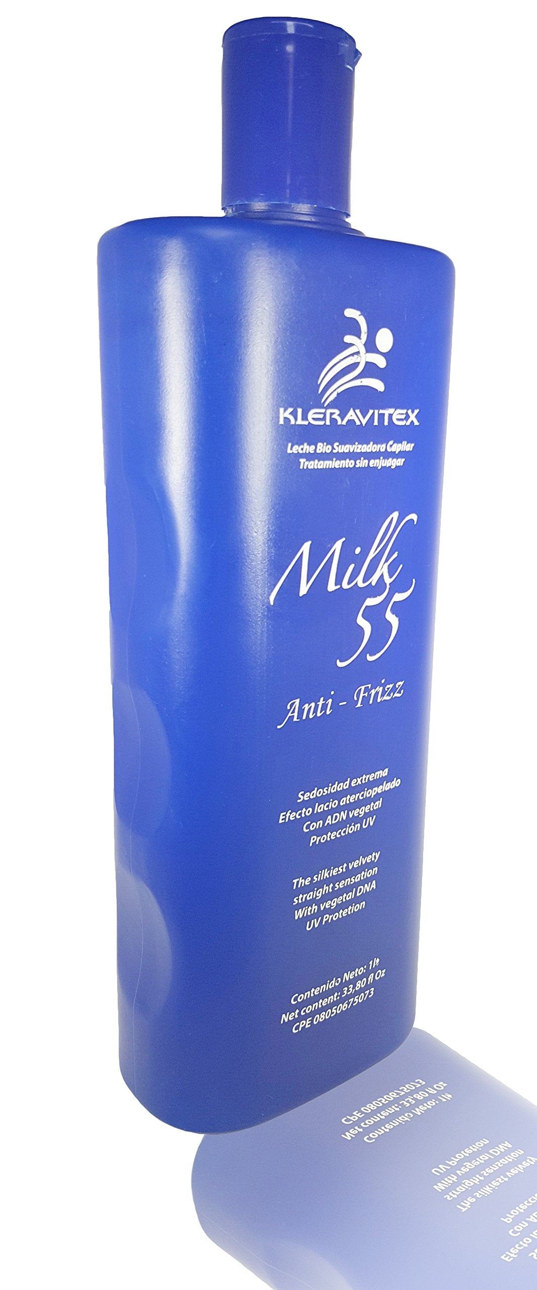 Kleravitex Milk 55 Anti Frizz Leave In Treatment for Damaged Dry Hair (33.80 Fl. Oz)