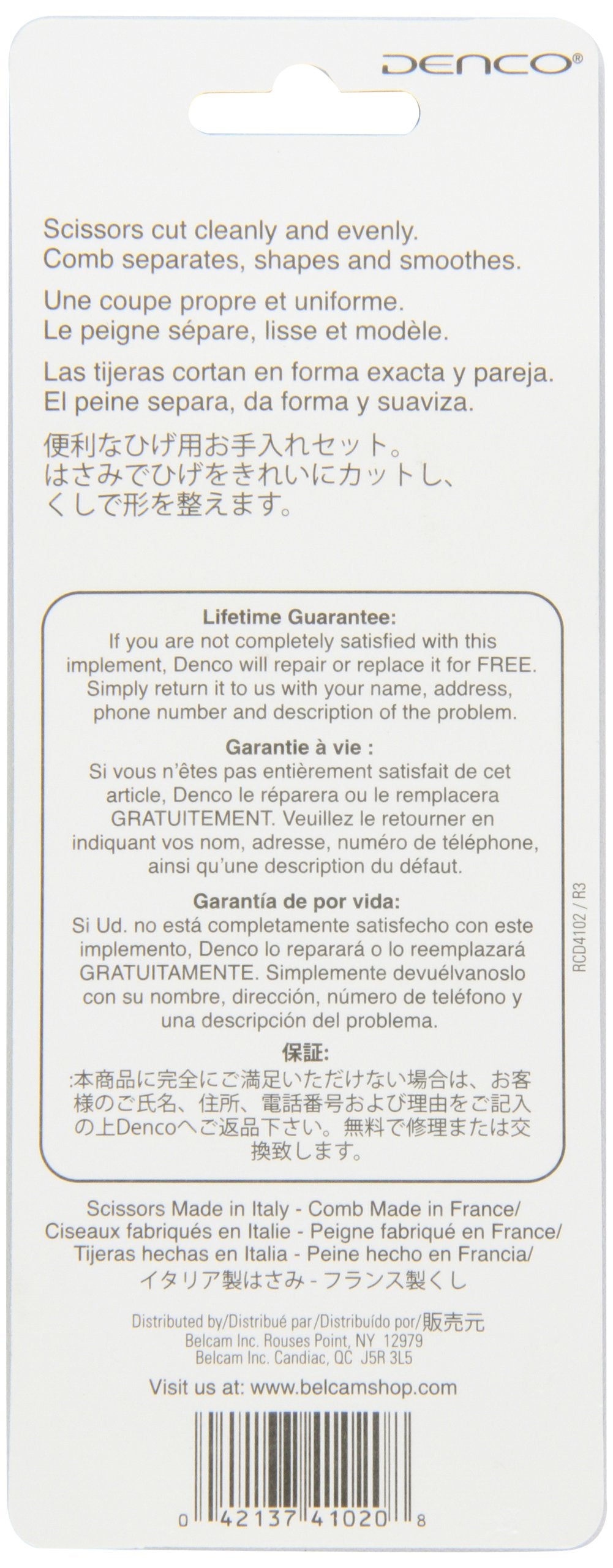 Denco Mustache Scissors and Comb Set