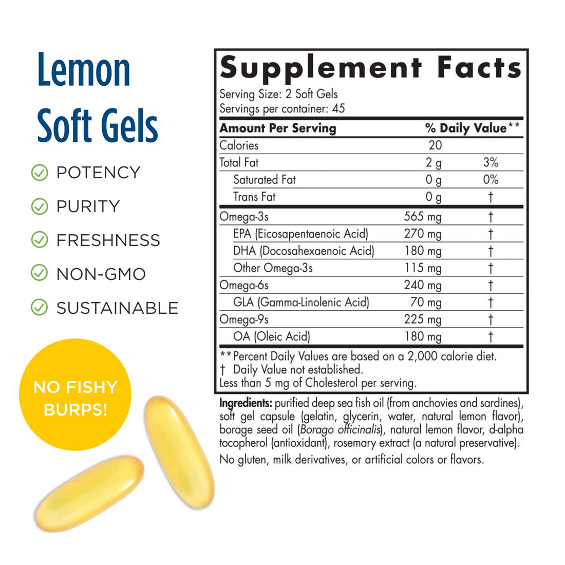 Nordic Naturals ProEFA 3-6-9, Lemon Flavor - 90 Soft Gels - 565 mg Omega-3 - EPA & DHA with Added GLA - Healthy Skin, Cognition, & Positive Mood - Non-GMO - 45 Servings